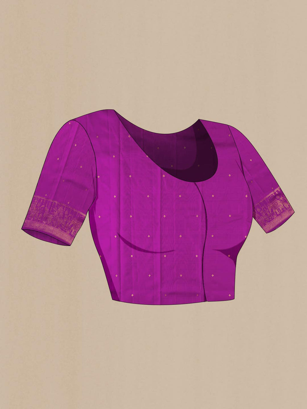Pure Silk Pure Zari Magenta Kanchipuram Saree