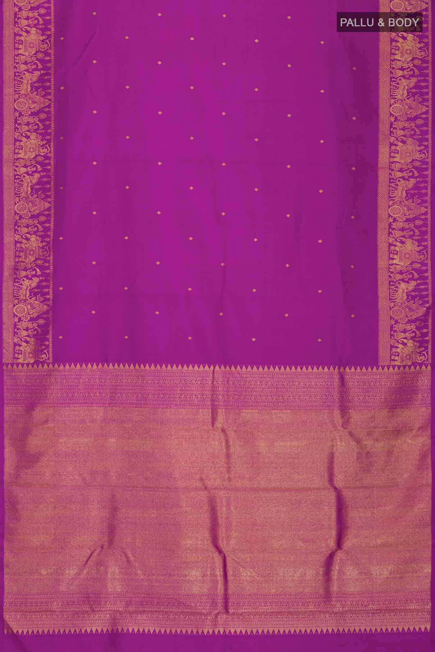 Pure Silk Pure Zari Magenta Kanchipuram Saree