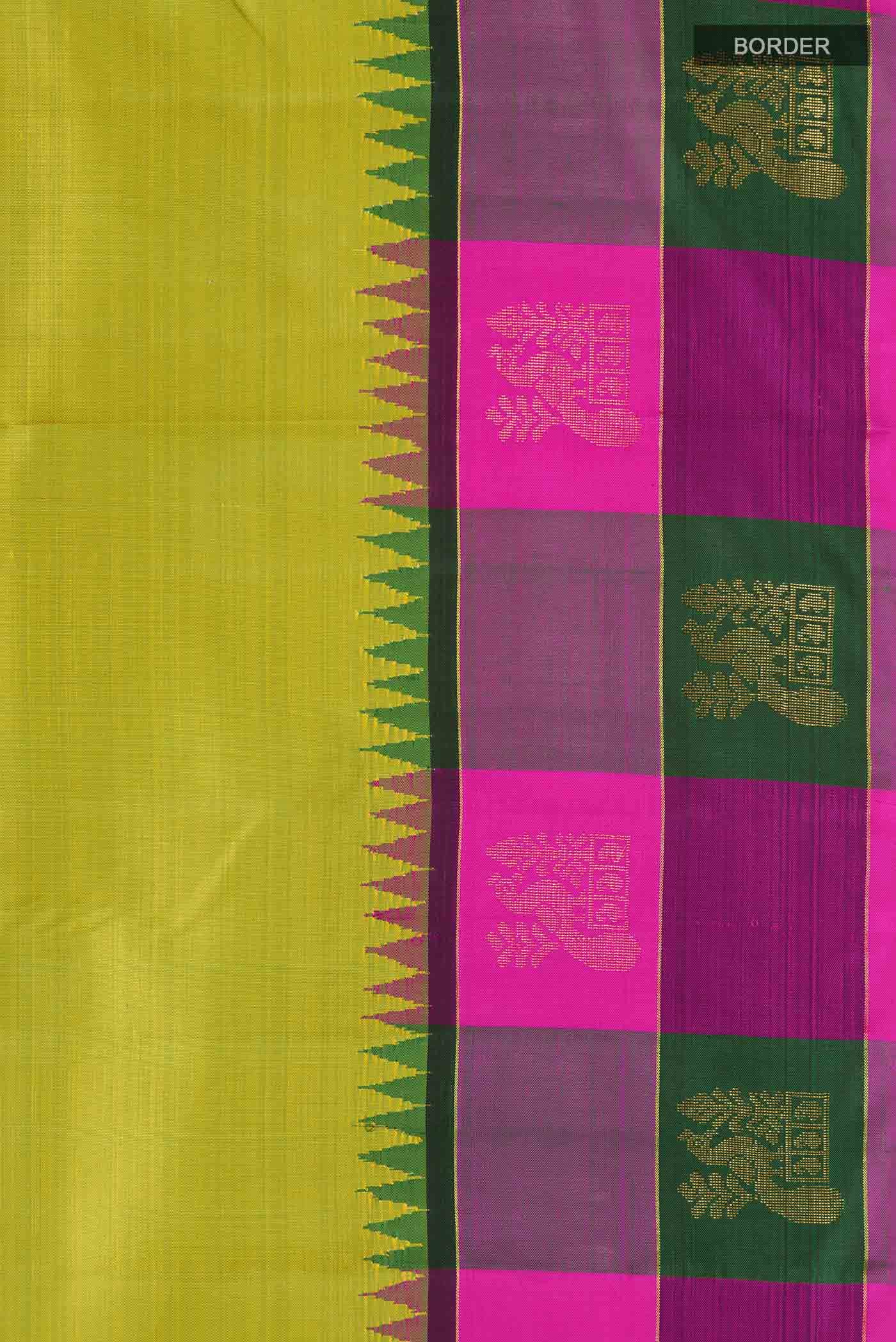 Mehandi Green Kanchipuram Silk Saree