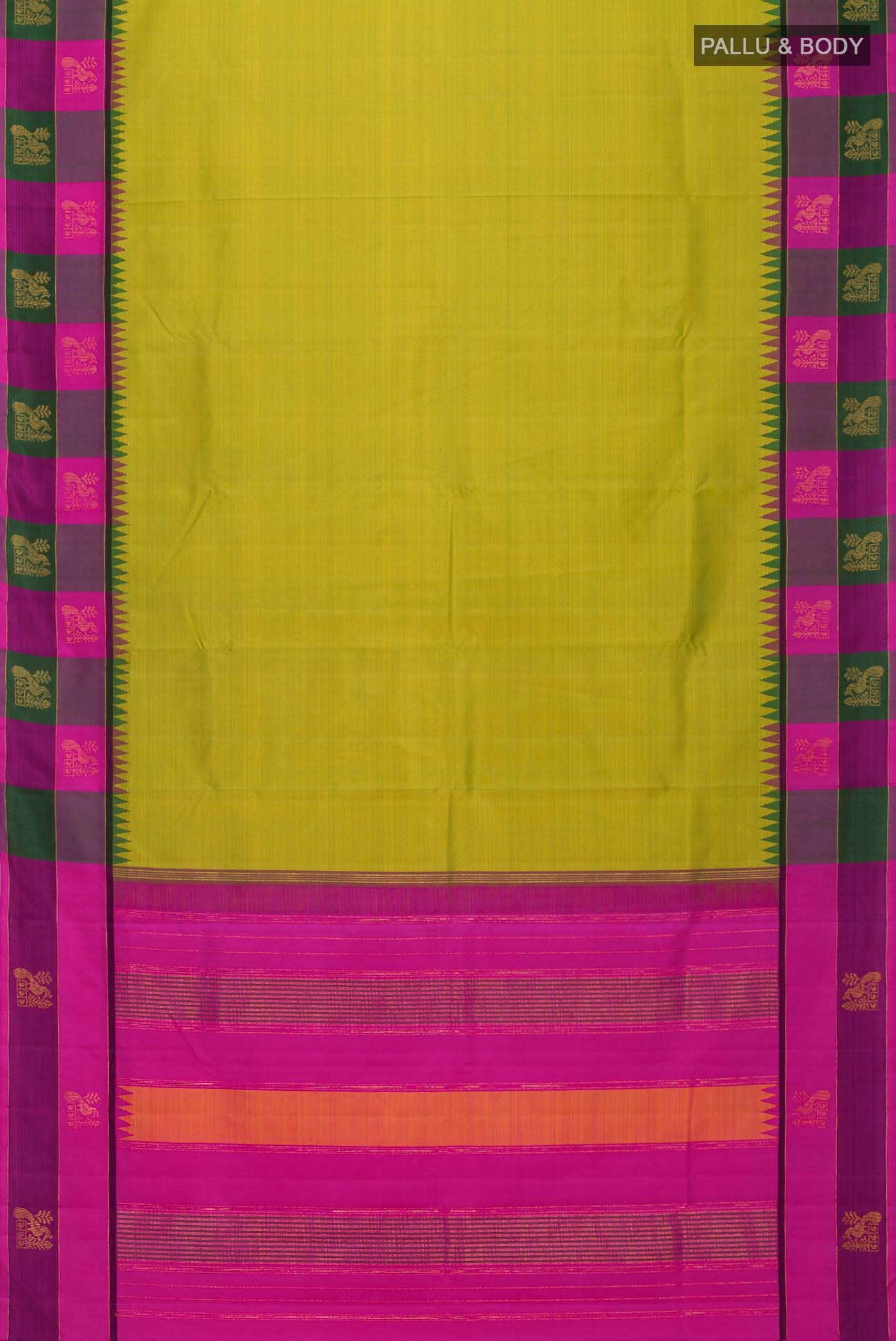 Mehandi Green Kanchipuram Silk Saree