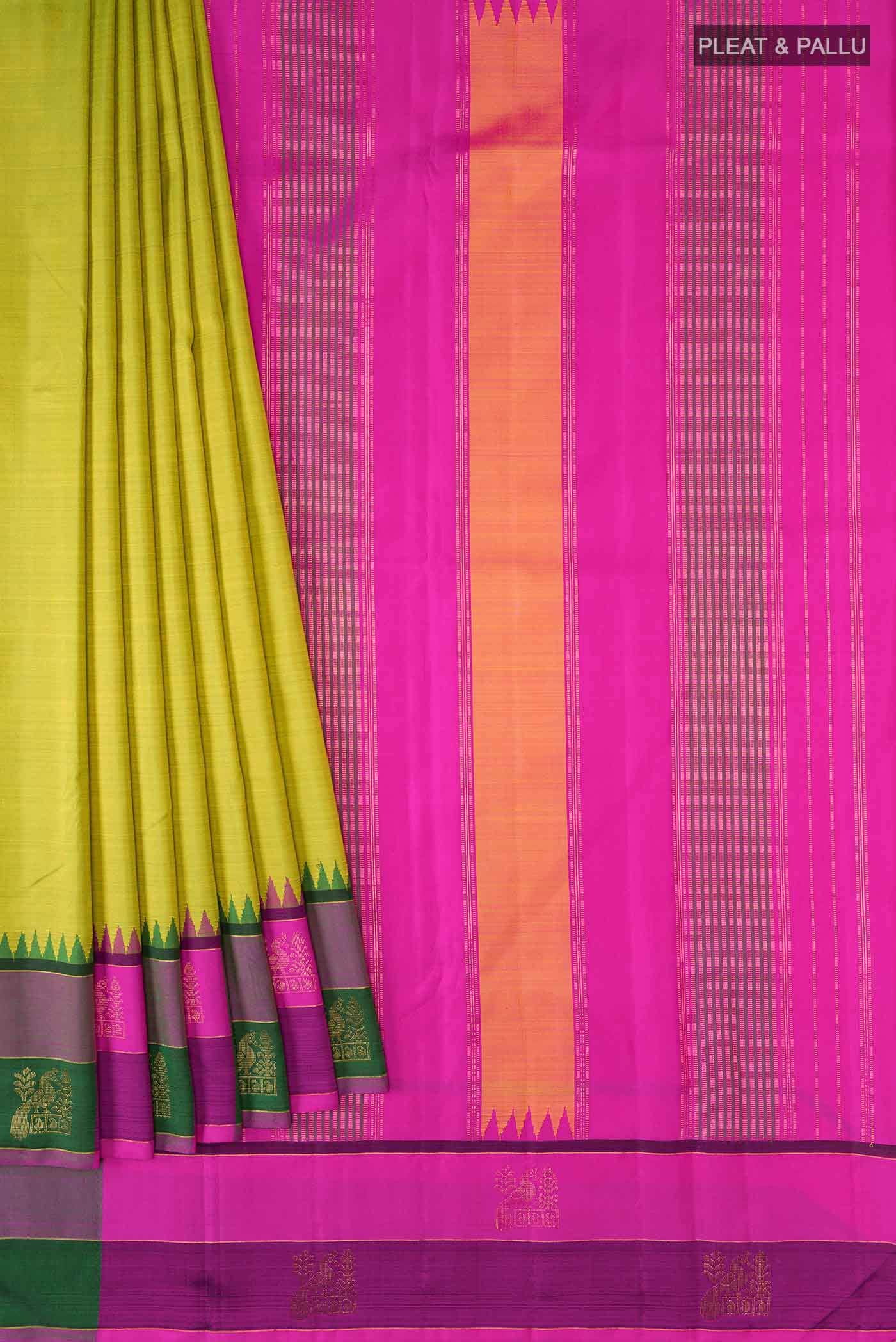 Mehandi Green Kanchipuram Silk Saree