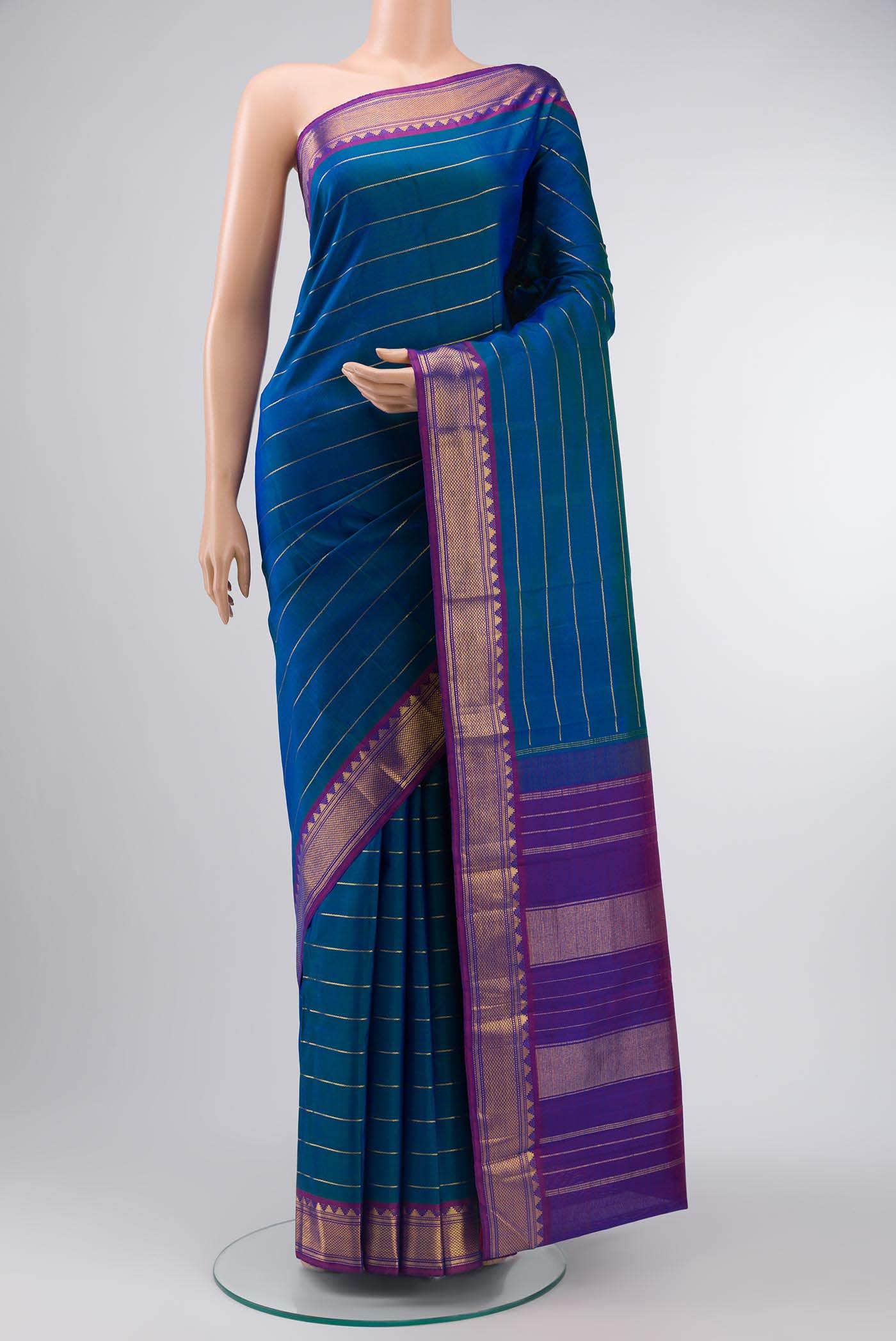 Blue Kanchipuram Silk Saree