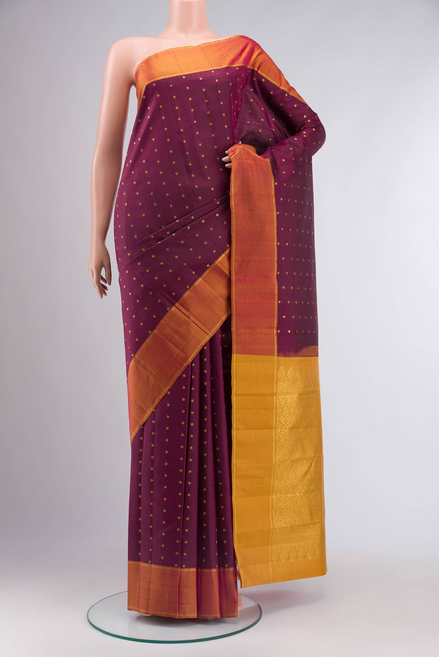 Maroon Kanchipuram Silk Saree