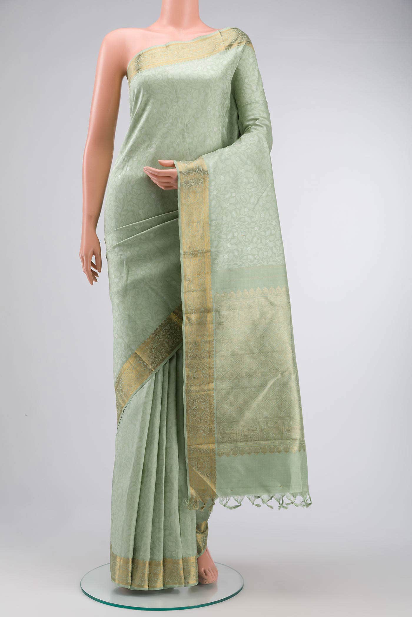 Light Green Kanchipuram Silk Saree