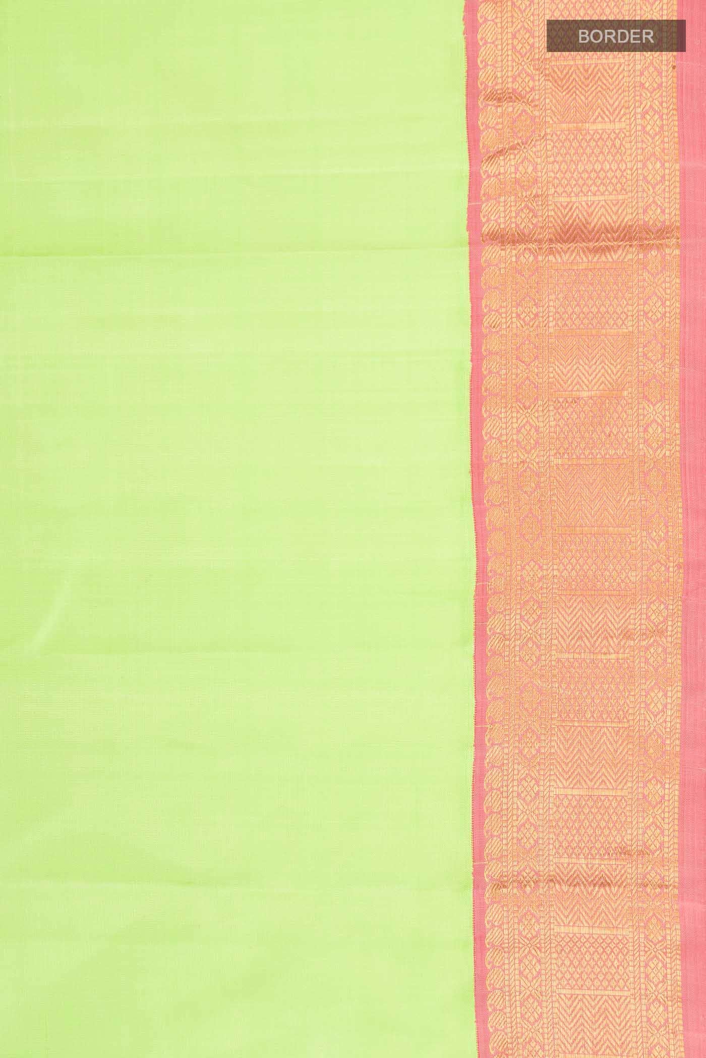 Parrot Green Kanchipuram Silk Saree
