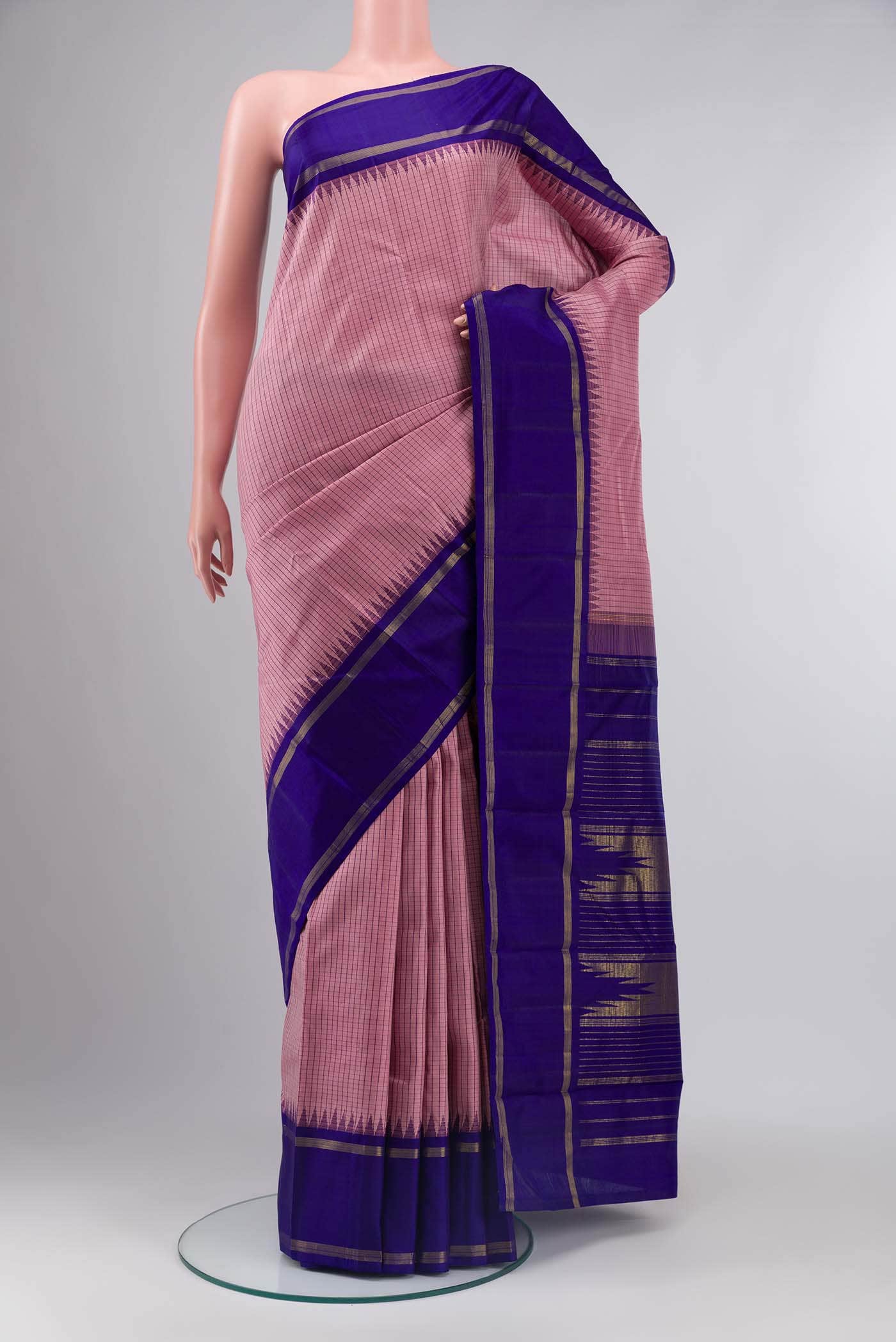 Pink Kanchipuram Silk Saree