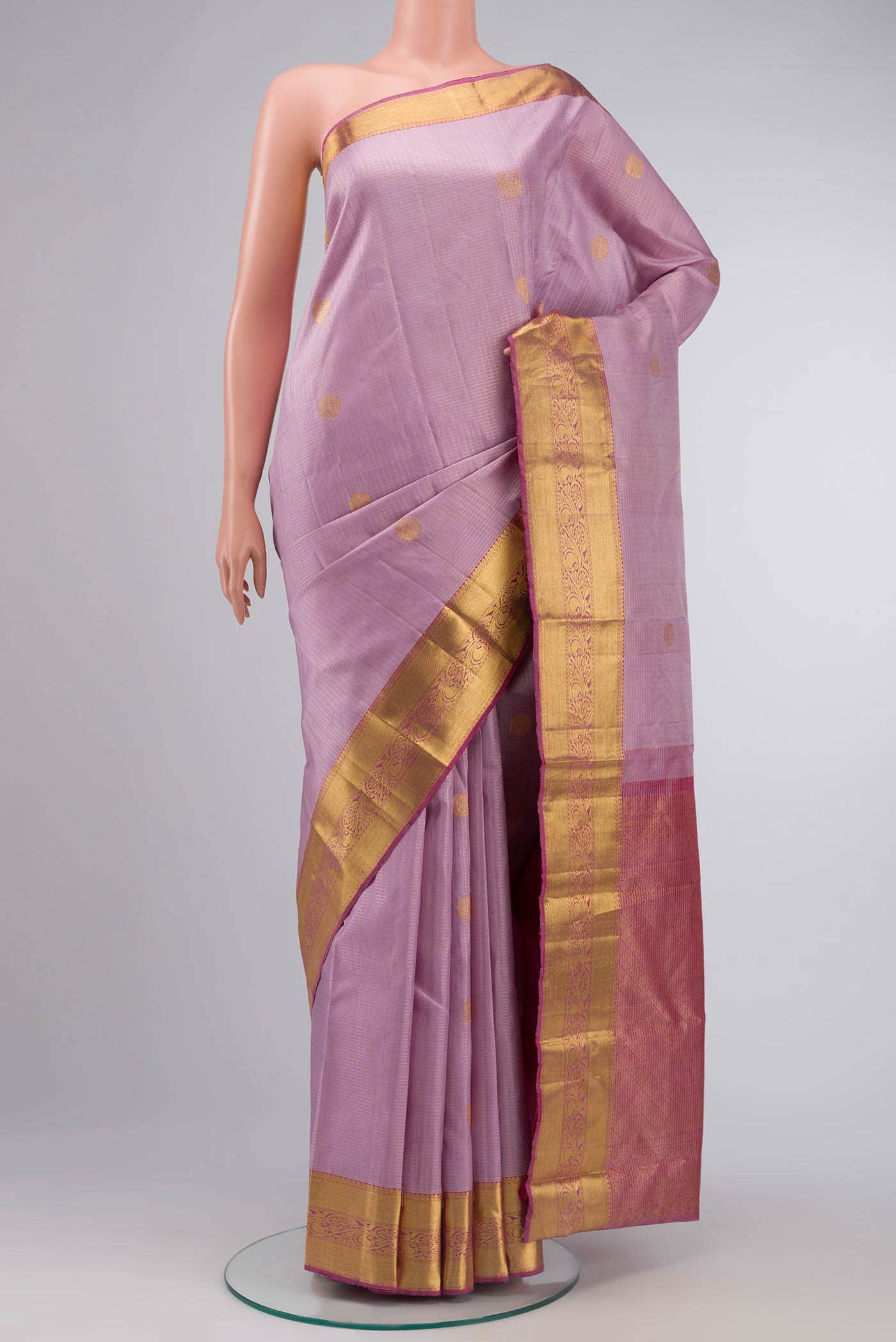 Lavender Kanchipuram Silk Saree