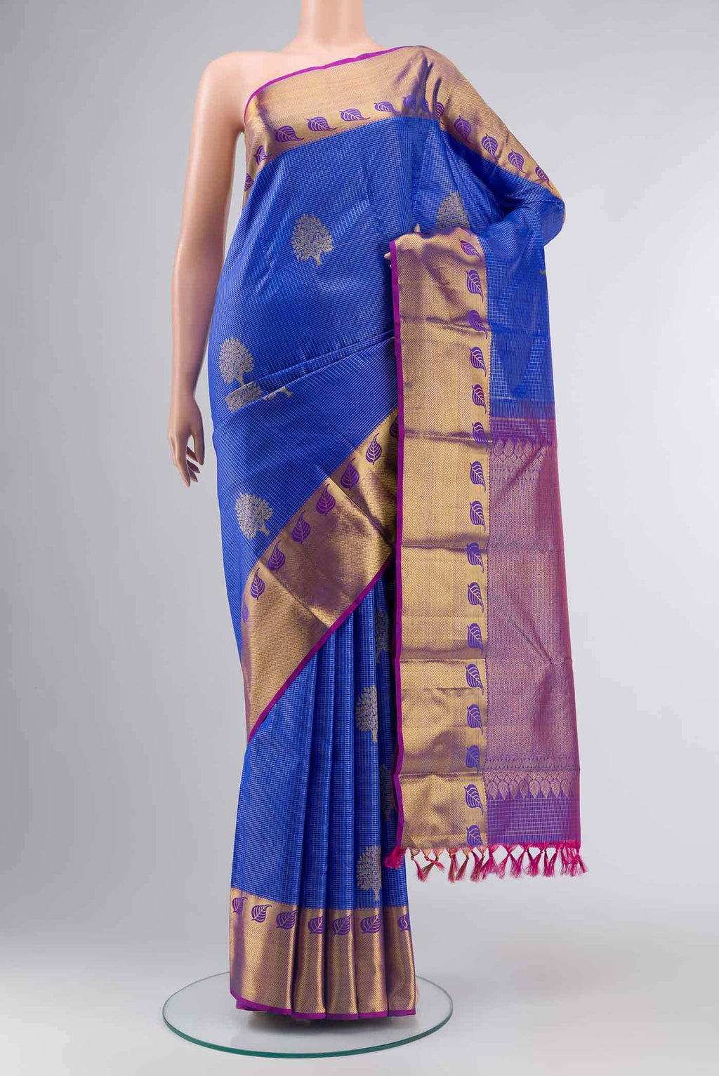 Blue Kanchipuram Tissue Silk Saree