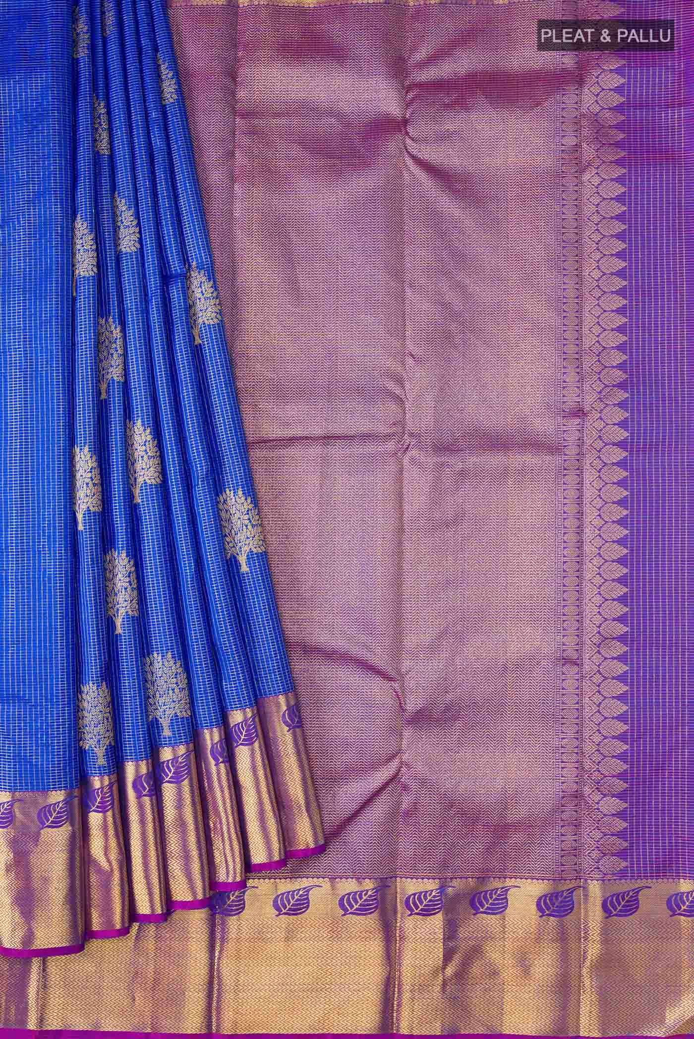 Blue Kanchipuram Tissue Silk Saree