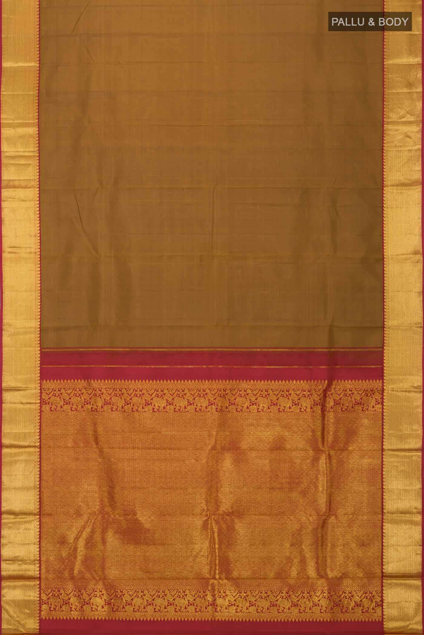 Brown Kanchipuram Silk Saree