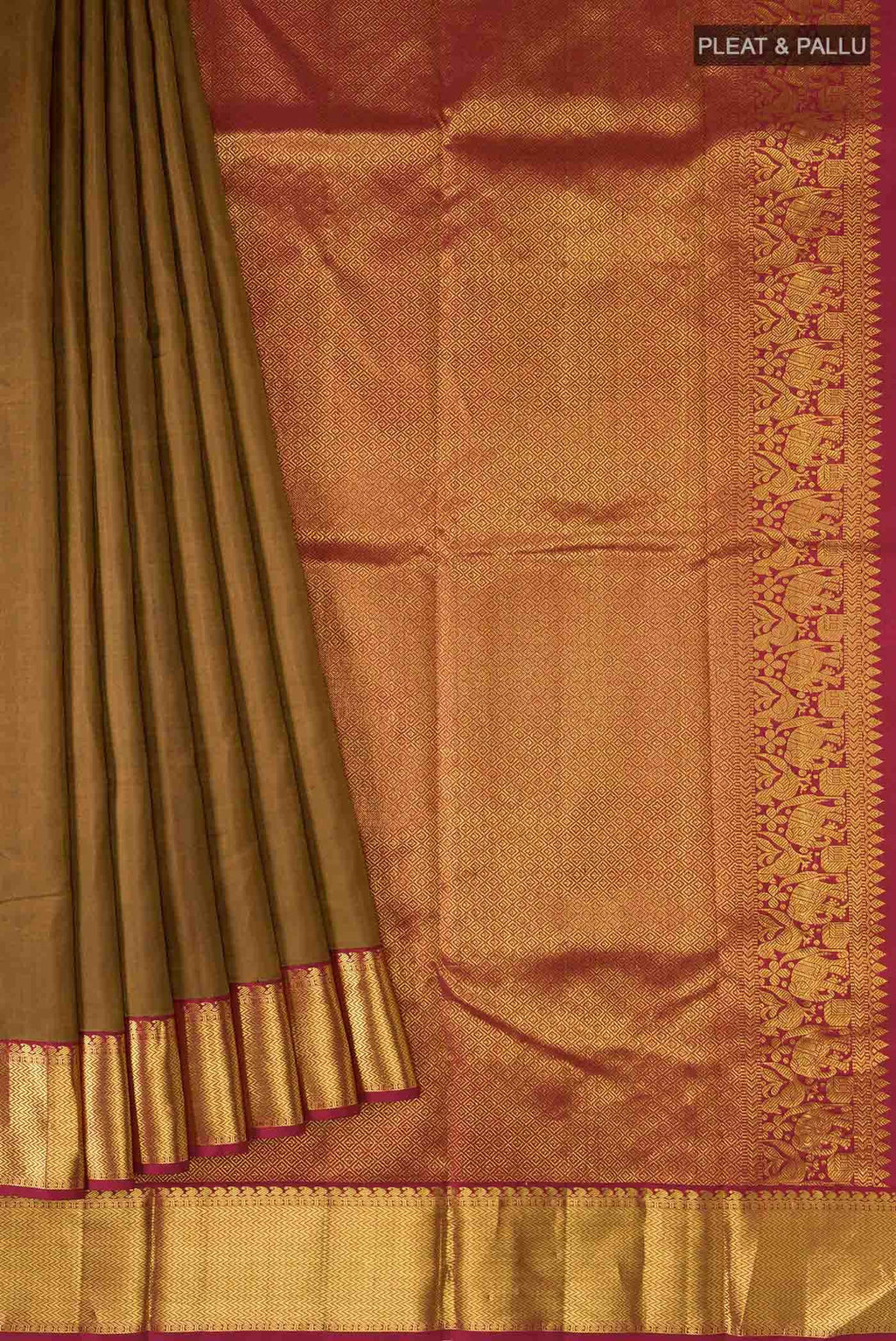 Brown Kanchipuram Silk Saree