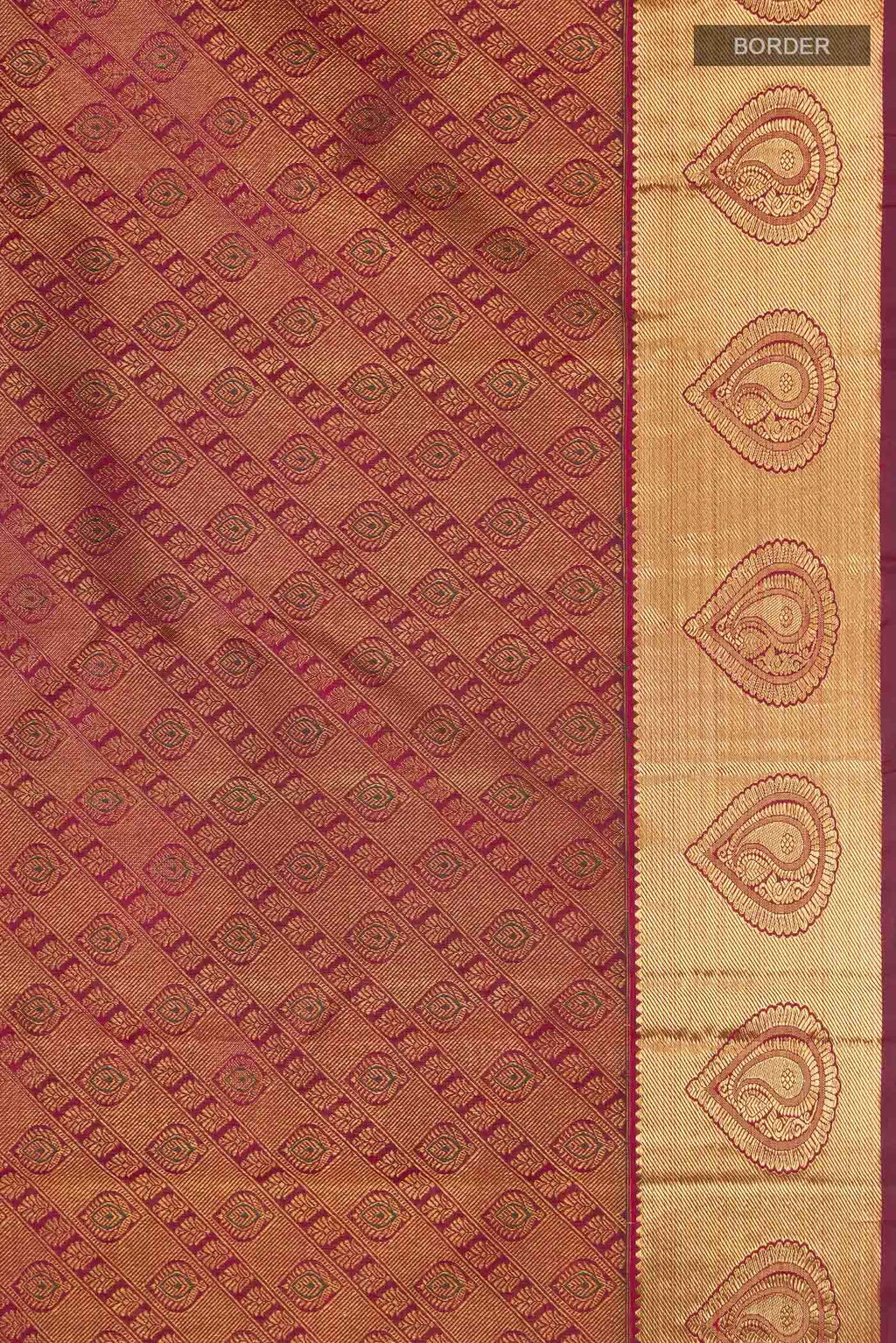 Pure Silk Pure Zari Maroon Kanchipuram Saree