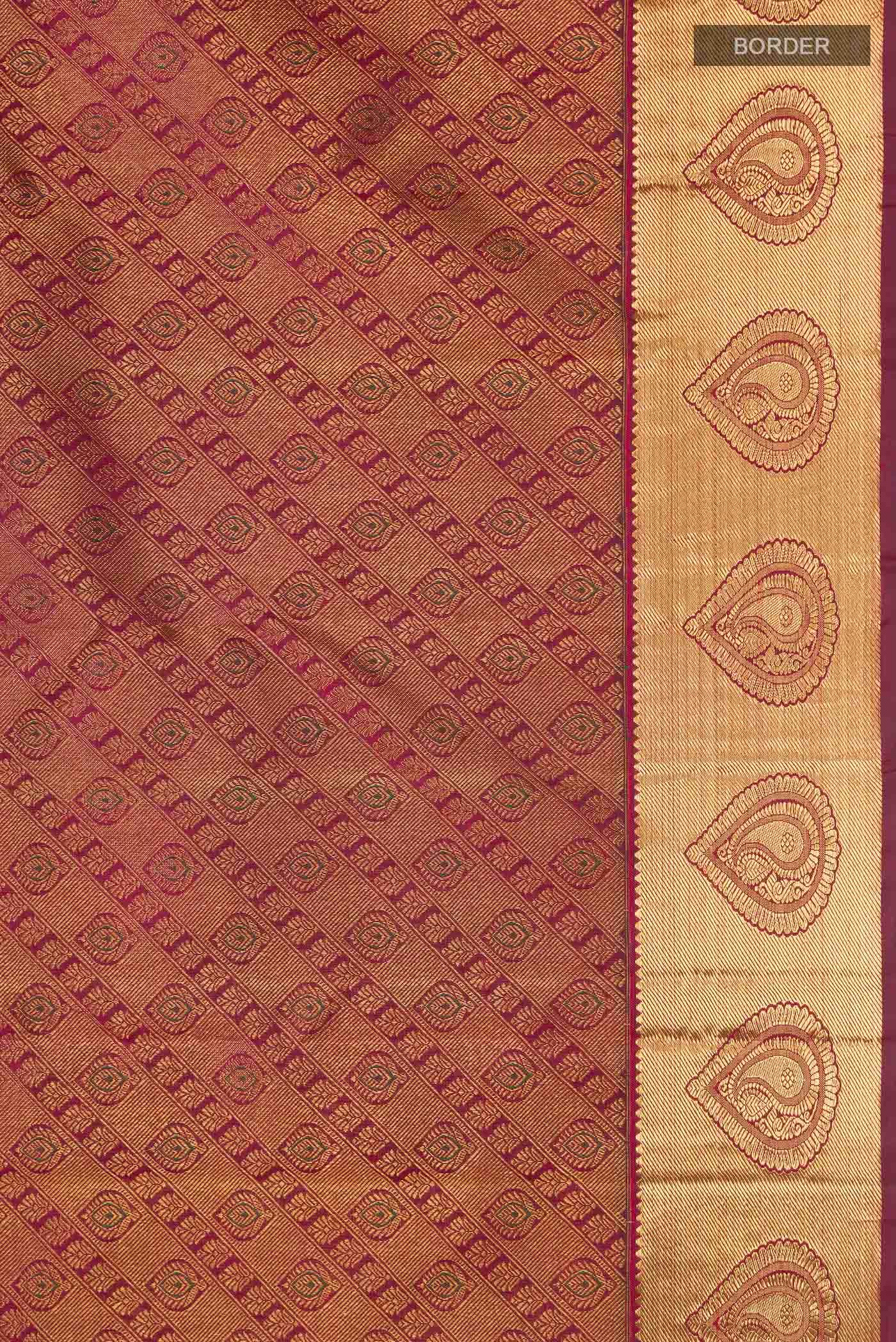 Pure Silk Pure Zari Maroon Kanchipuram Saree