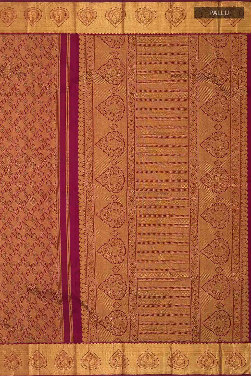 Pure Silk Pure Zari Maroon Kanchipuram Saree