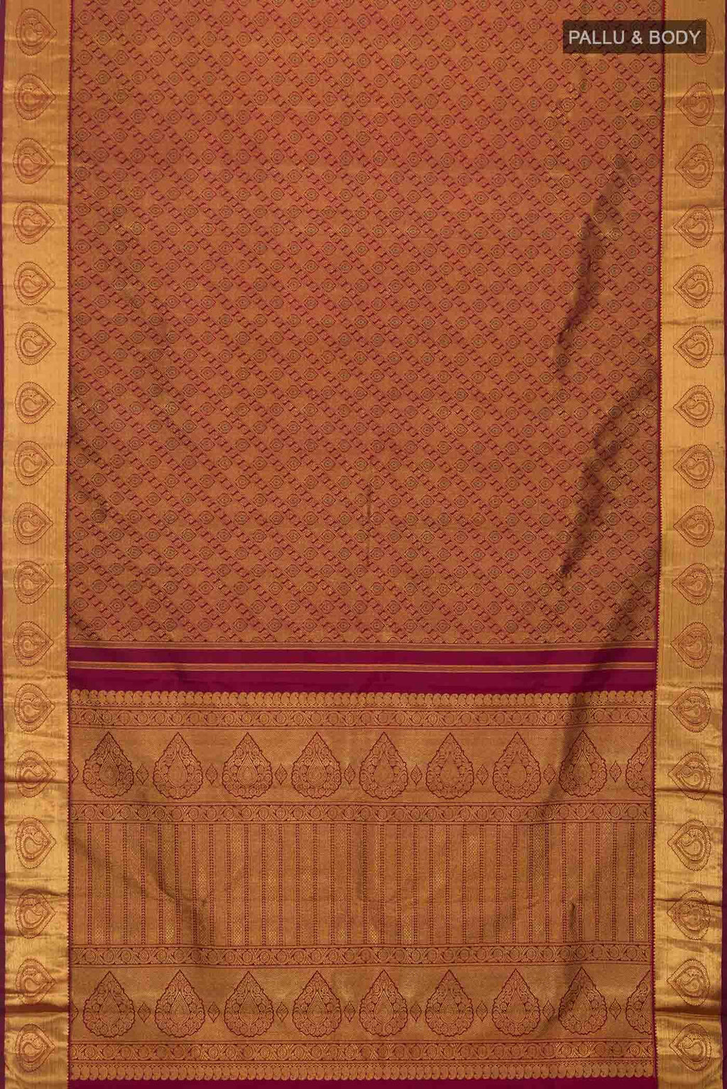 Pure Silk Pure Zari Maroon Kanchipuram Saree
