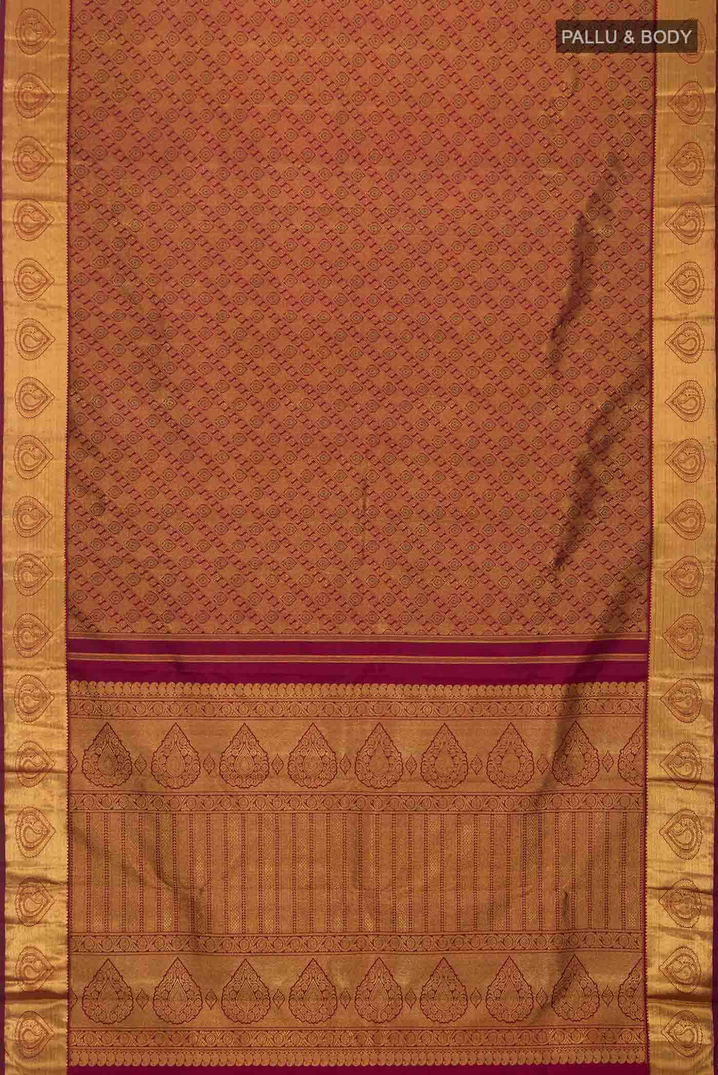 Pure Silk Pure Zari Maroon Kanchipuram Saree