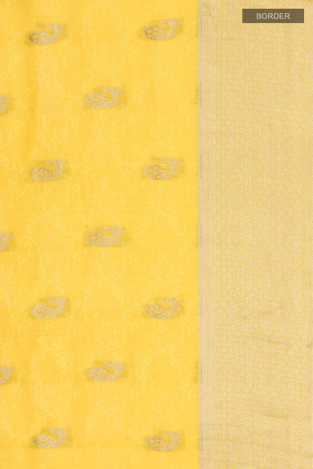 Yellow Mysore Crepe Saree