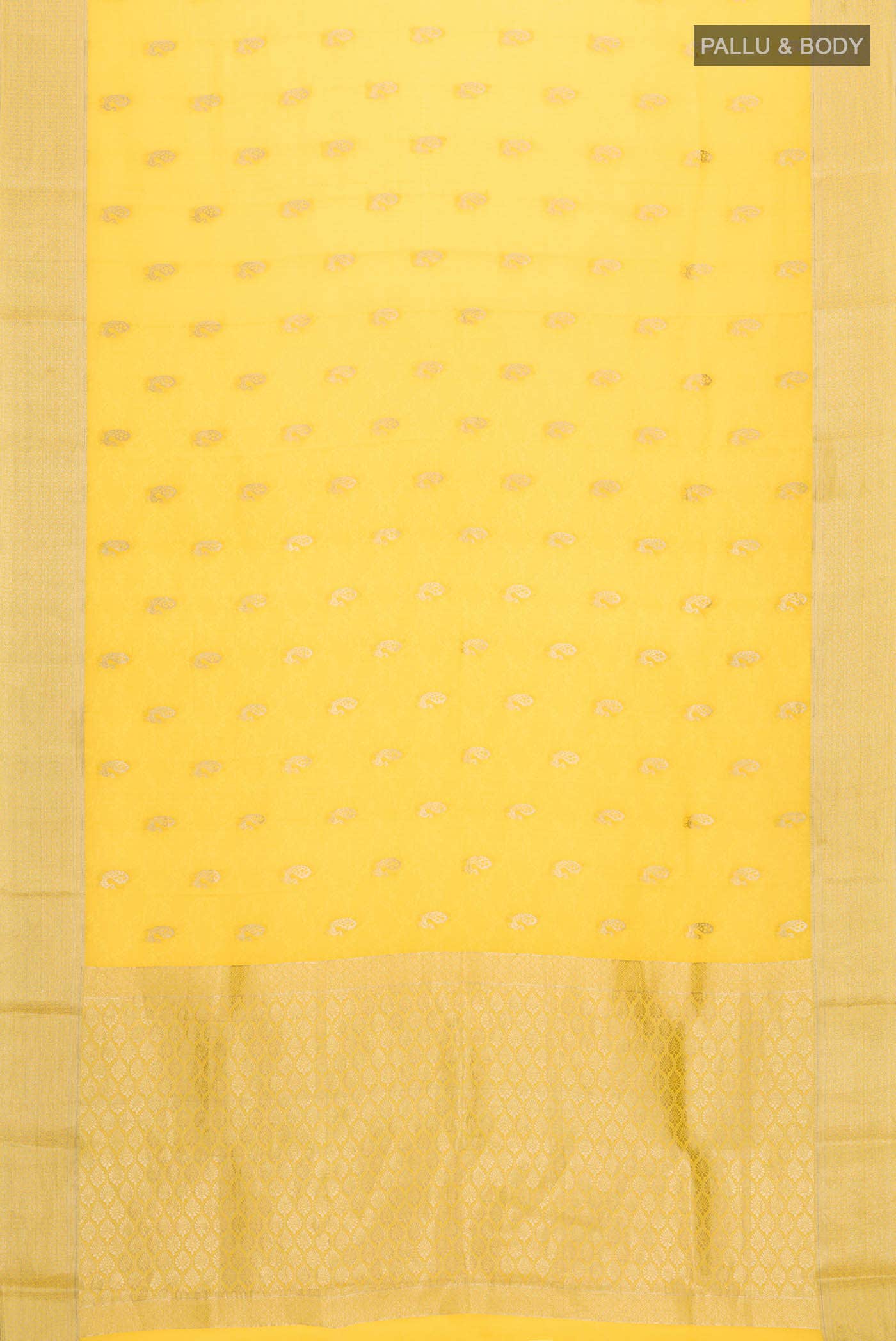 Yellow Mysore Crepe Saree