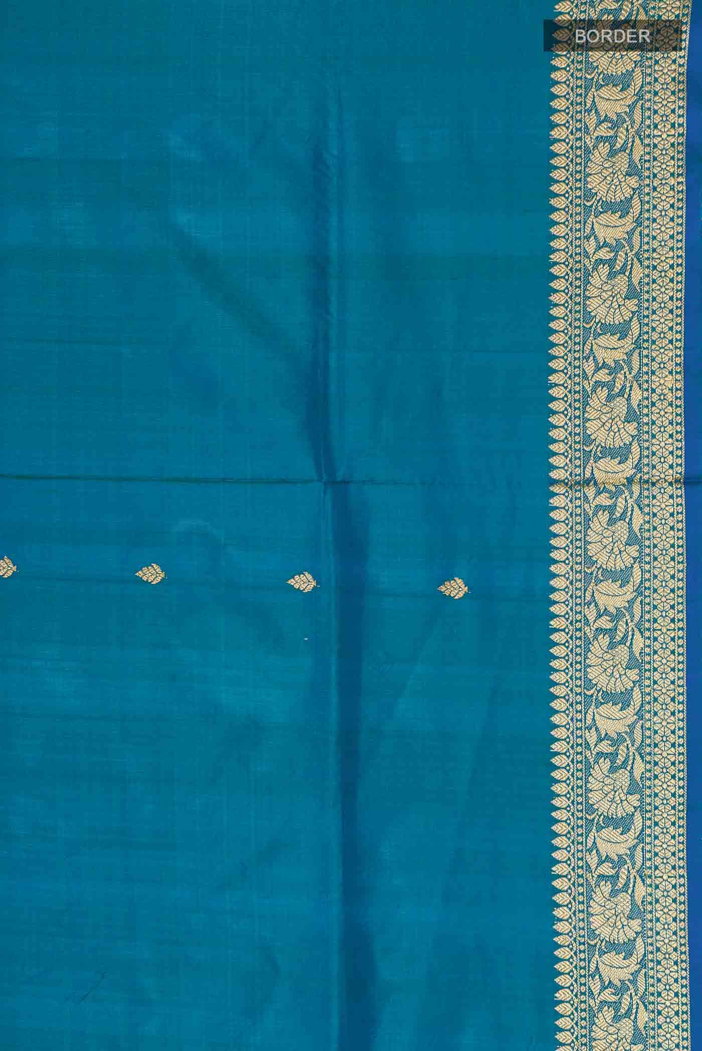 Blue Banarasi Katan Silk Saree