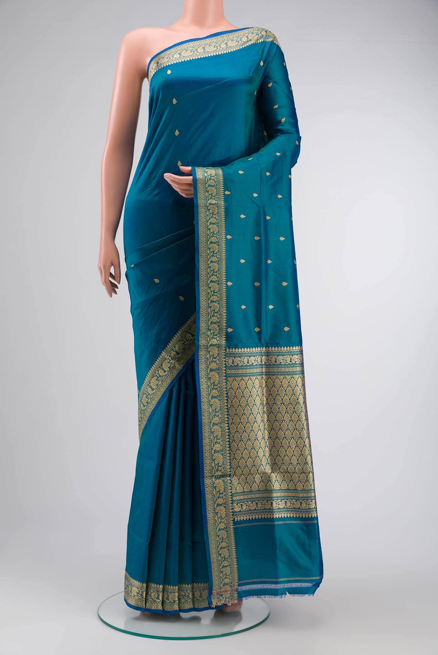 Blue Banarasi Katan Silk Saree