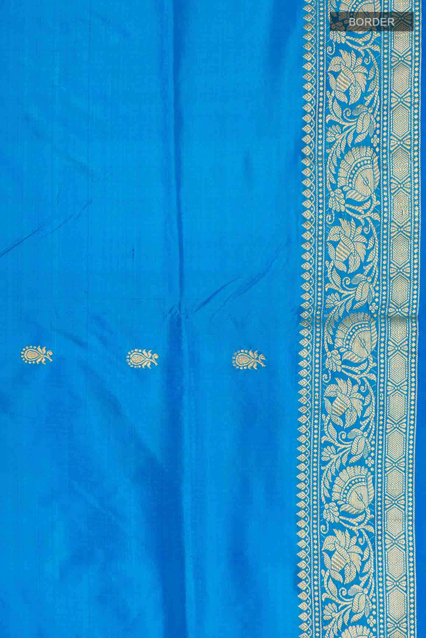 Blue Banarasi Katan Silk Saree