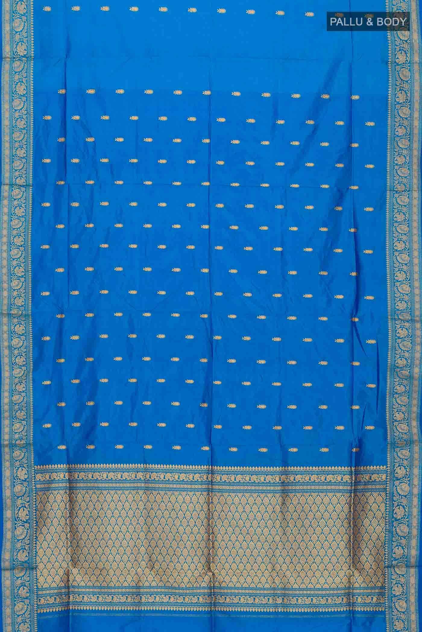 Blue Banarasi Katan Silk Saree