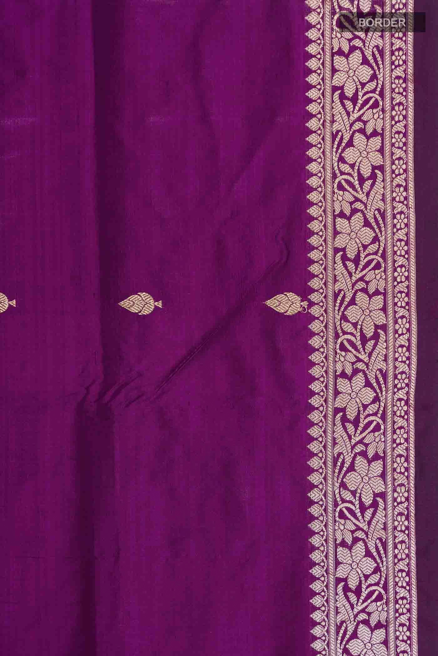 Purple Banarasi Katan Silk Saree