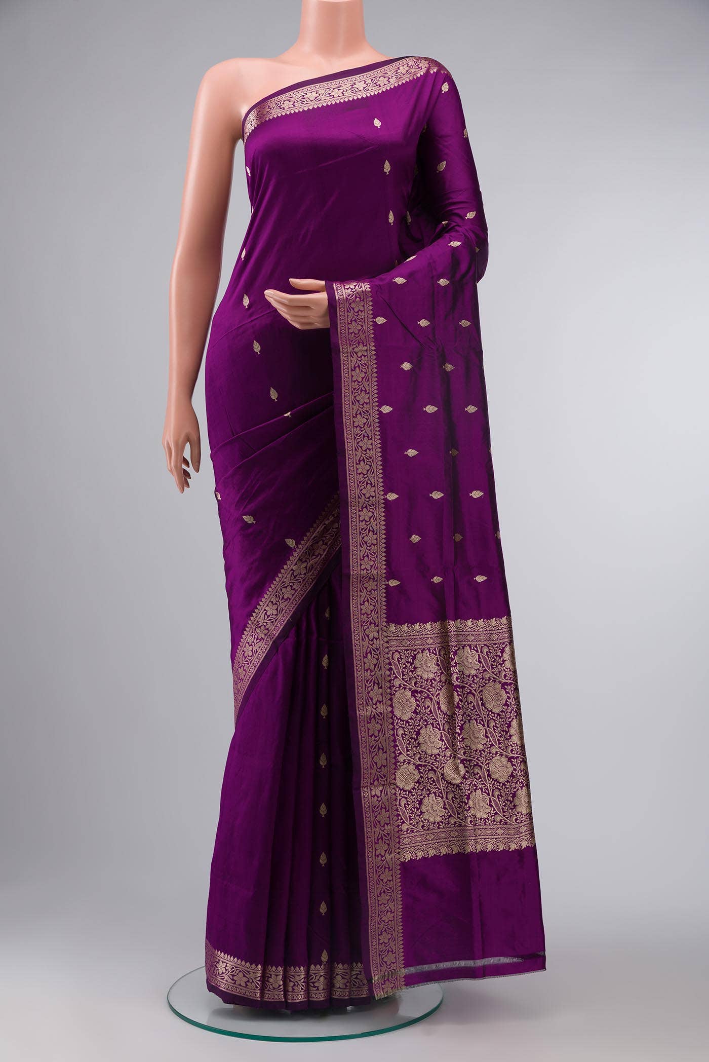 Purple Banarasi Katan Silk Saree