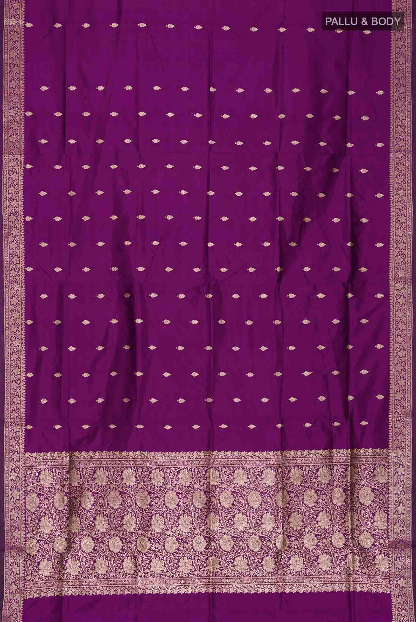 Purple Banarasi Katan Silk Saree