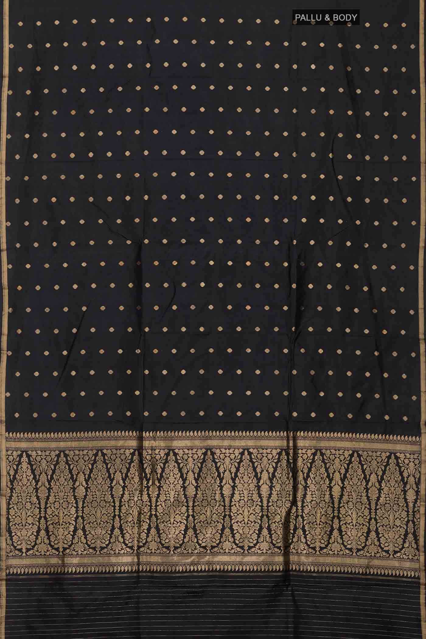 Black Banarasi Katan Silk Saree