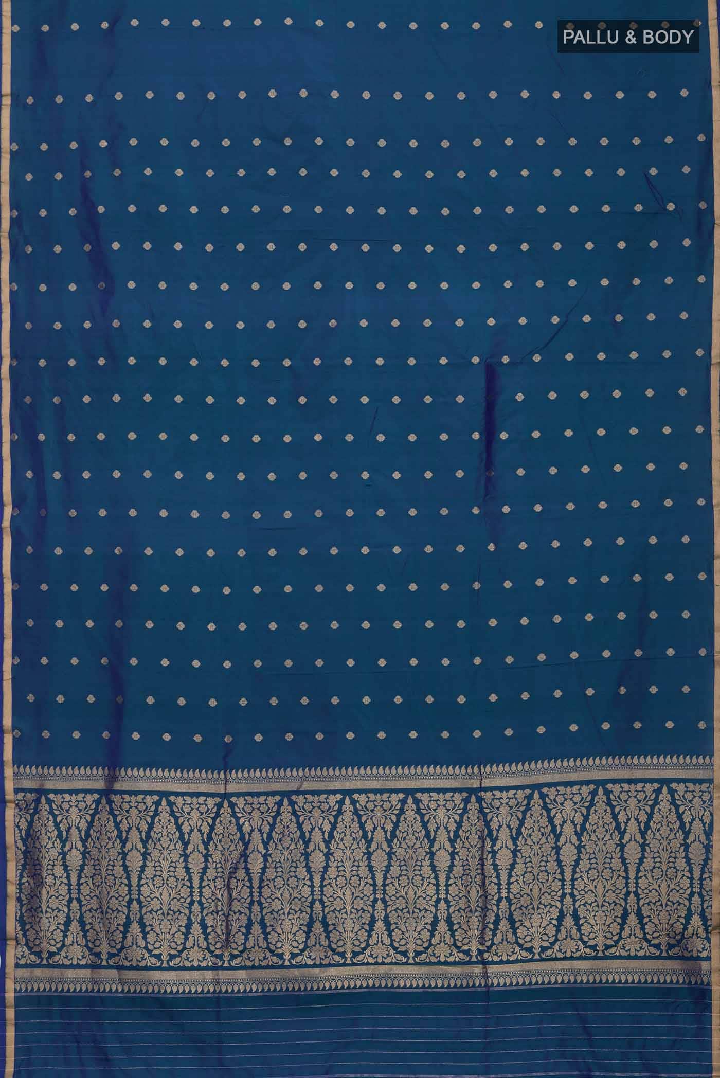 Blue Banarasi Katan Silk Saree