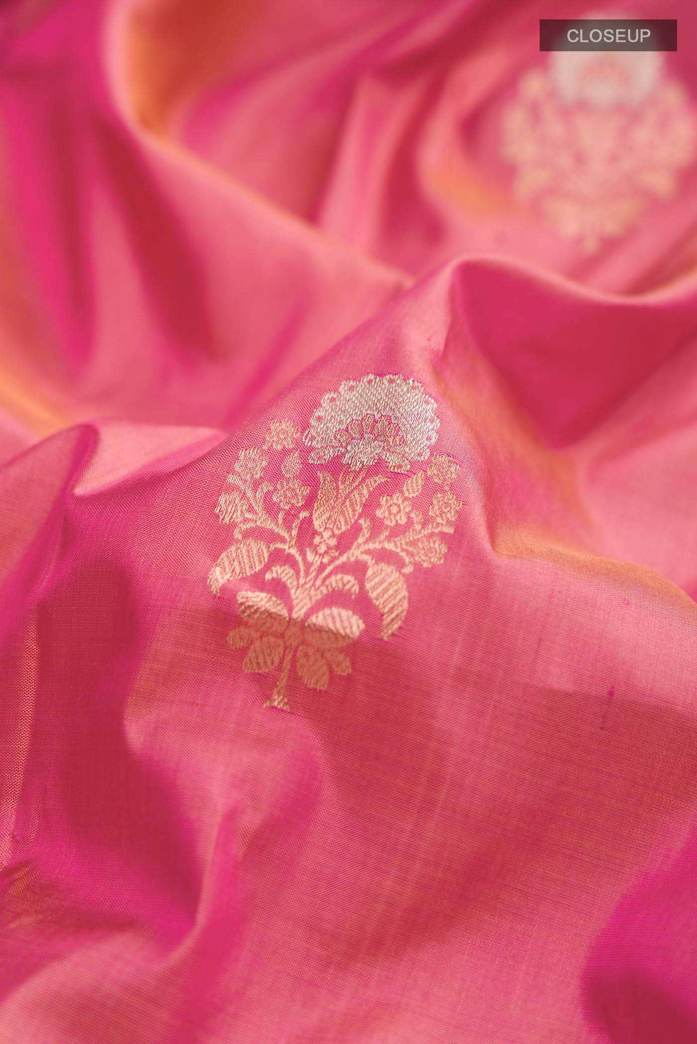 Pink Banarasi Katan Silk Saree