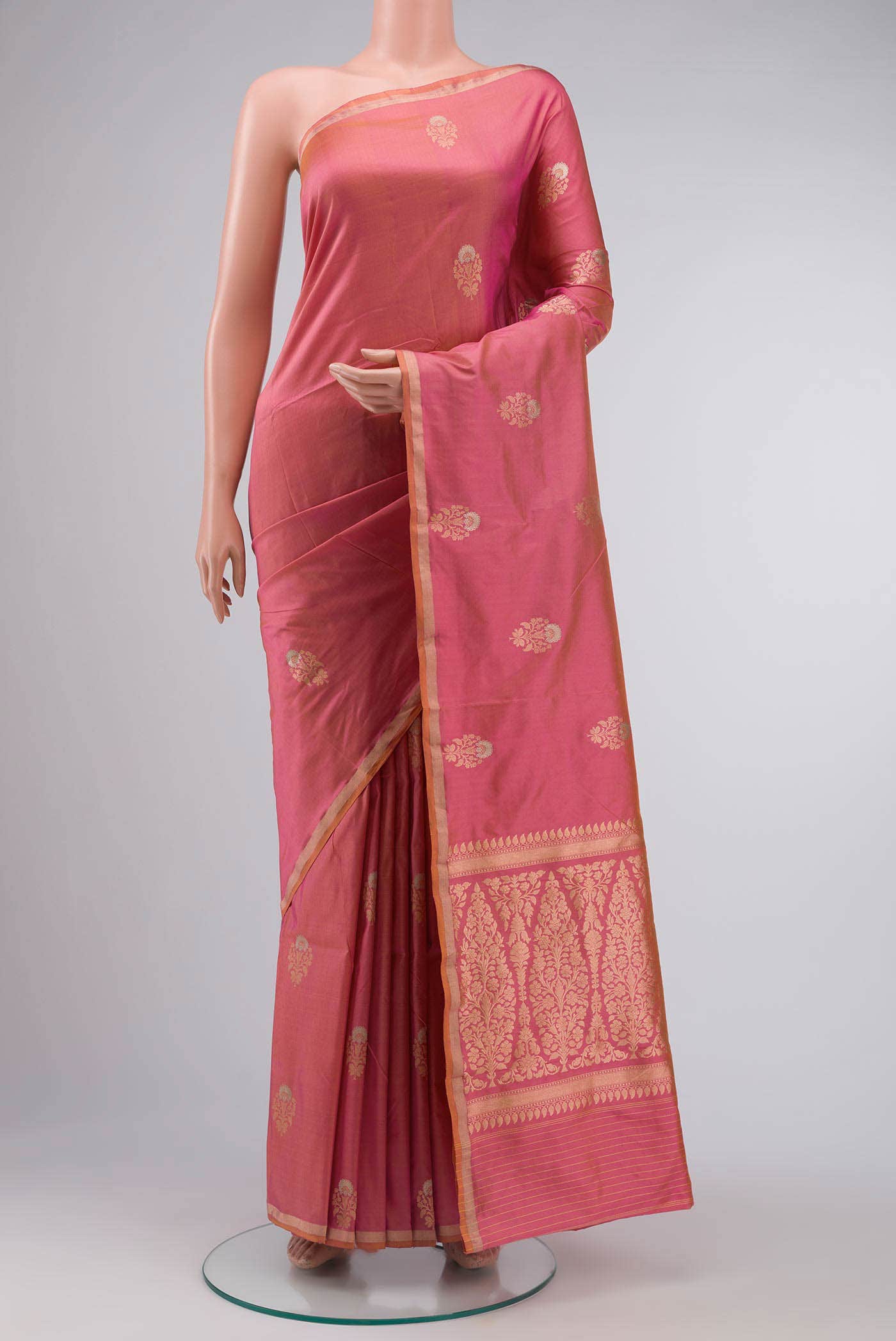 Pink Banarasi Katan Silk Saree