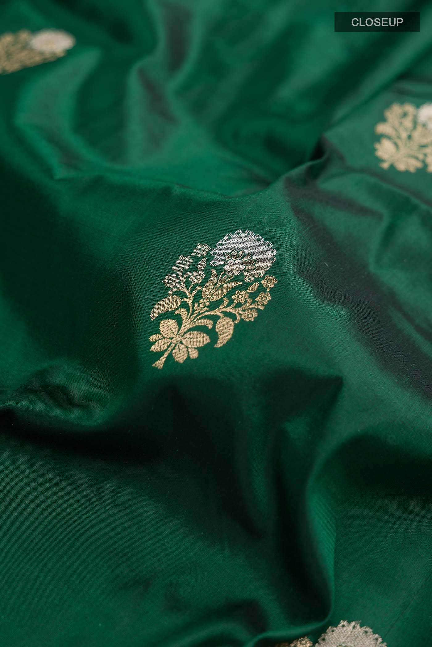 Green Banarasi Katan Silk Saree