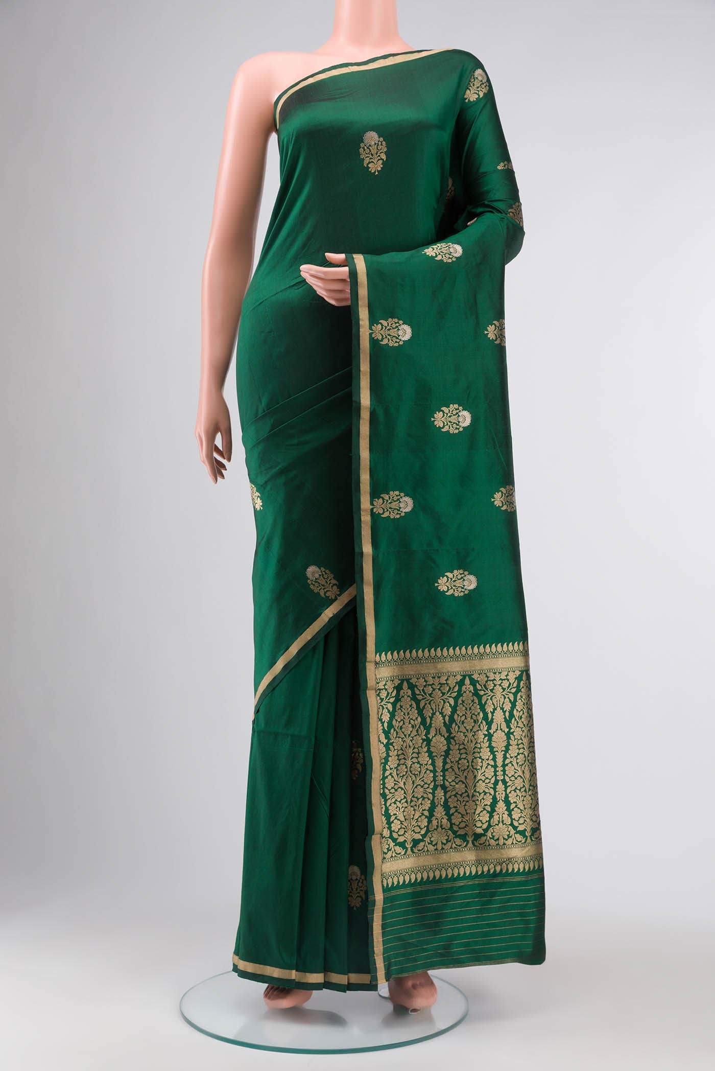 Green Banarasi Katan Silk Saree