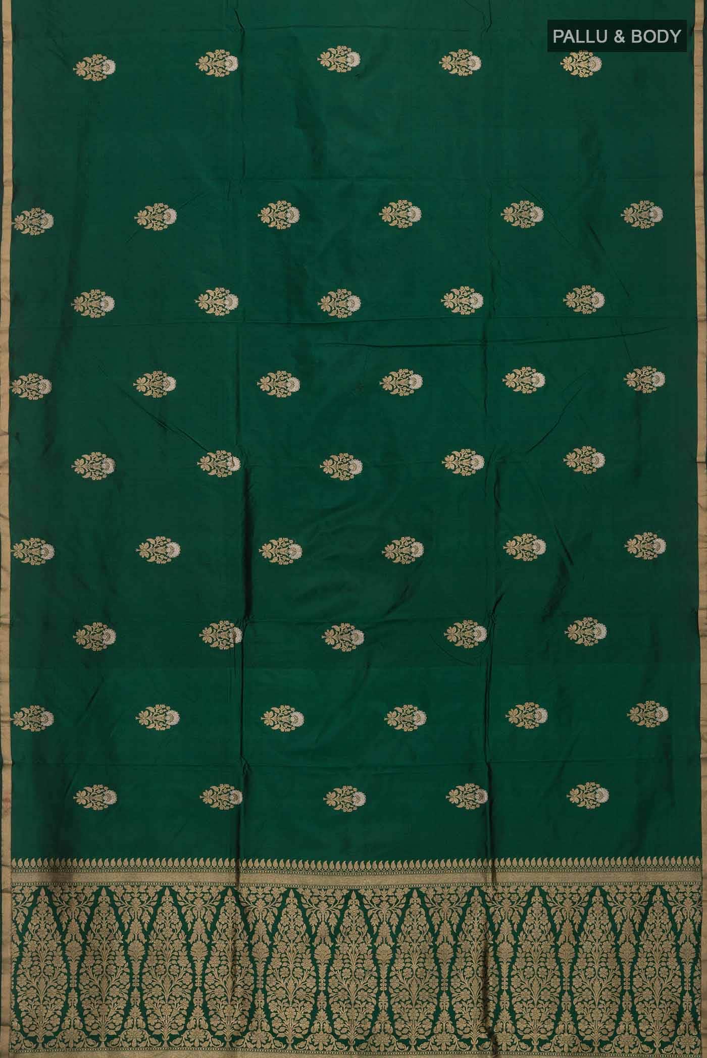 Green Banarasi Katan Silk Saree