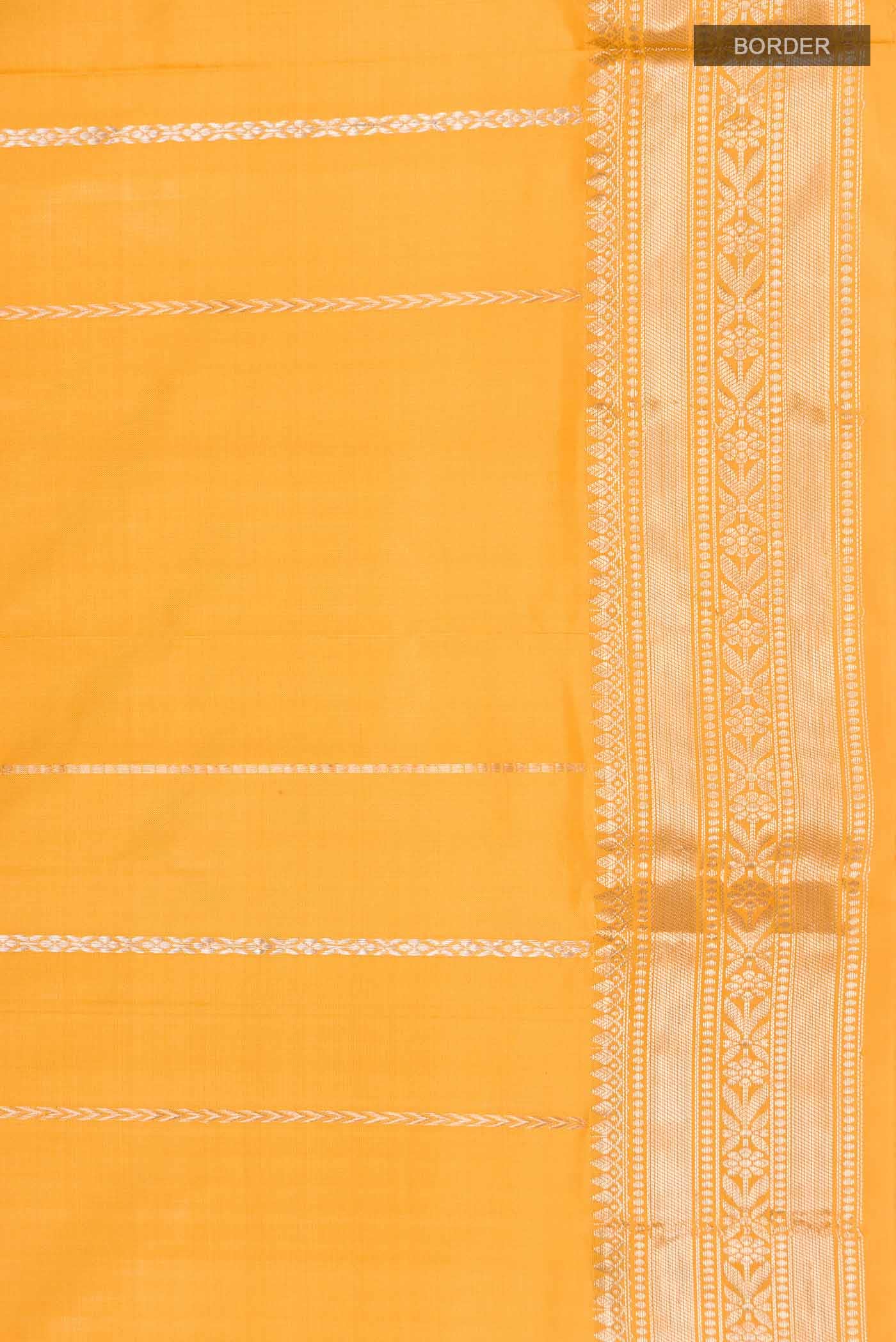 Yellow Banarasi Katan Silk Saree
