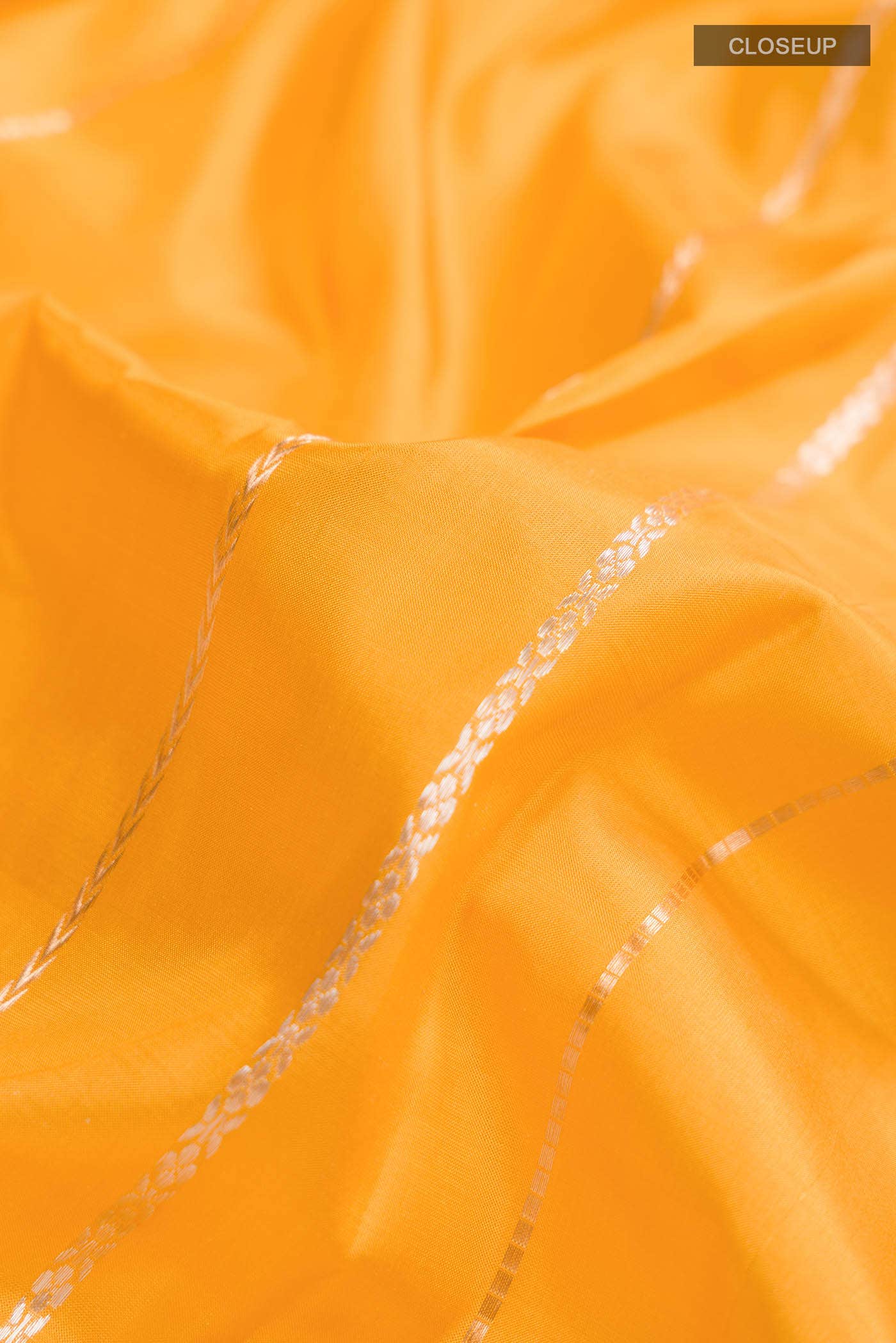Yellow Banarasi Katan Silk Saree