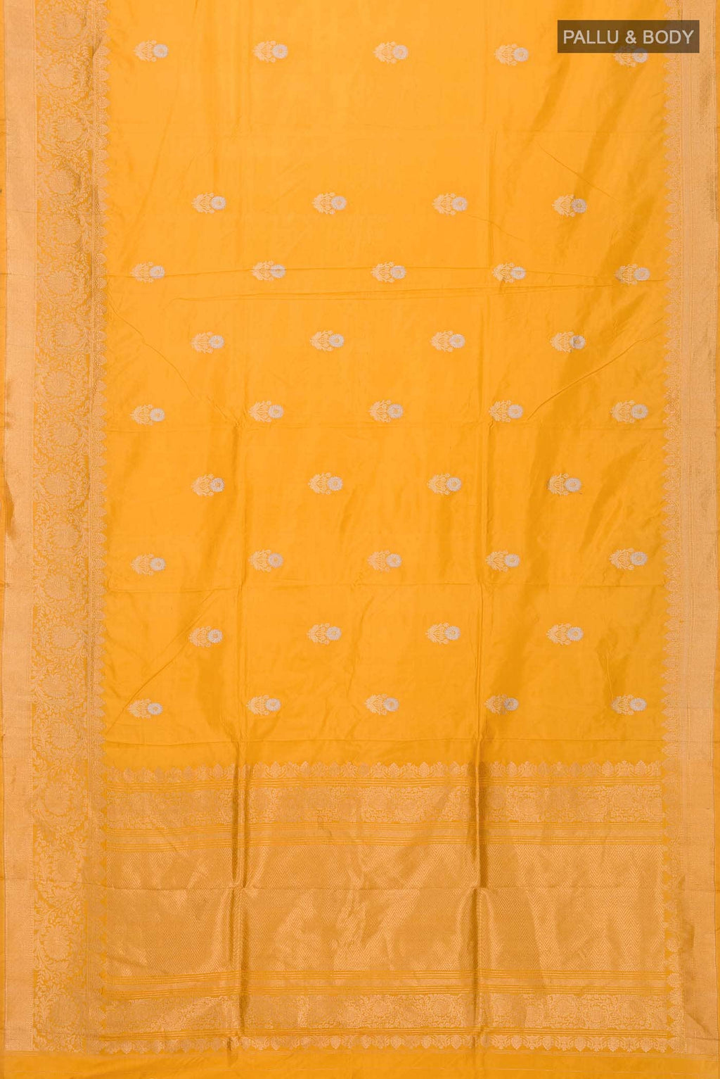 Yellow Banarasi Katan Silk Saree
