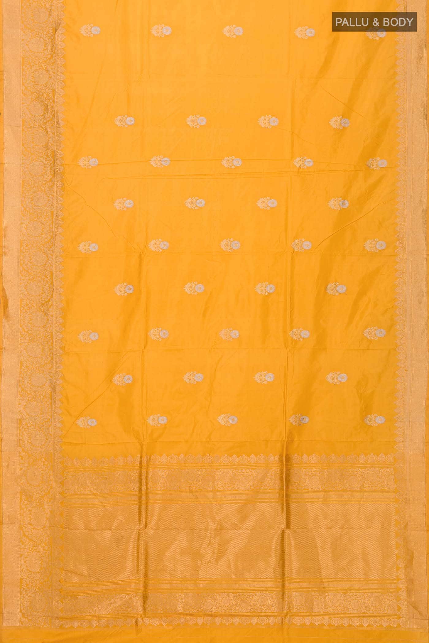 Yellow Banarasi Katan Silk Saree
