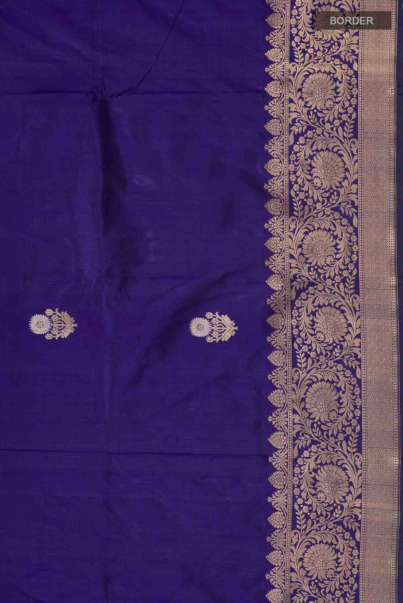 Blue Banarasi Katan Silk Saree