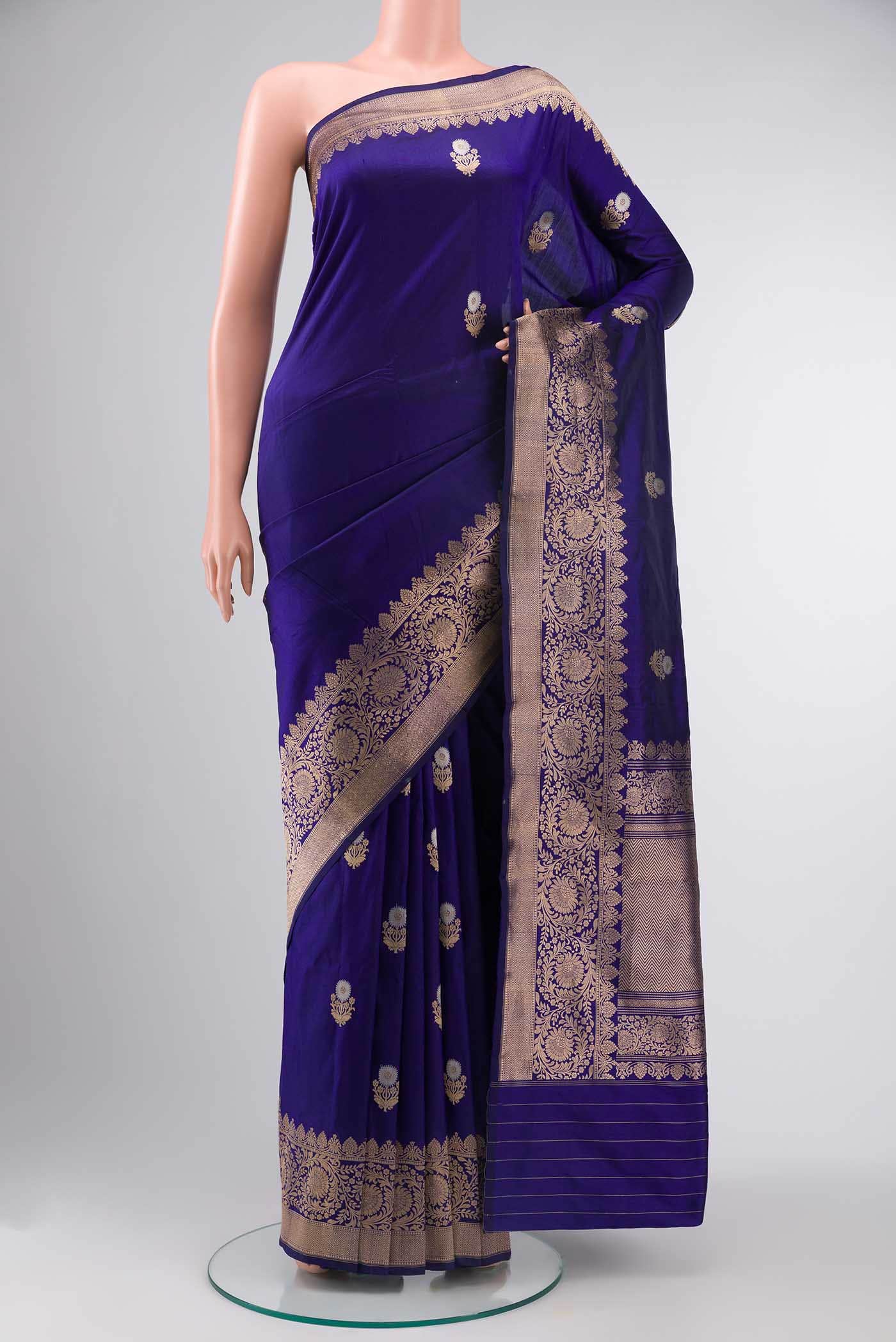 Blue Banarasi Katan Silk Saree
