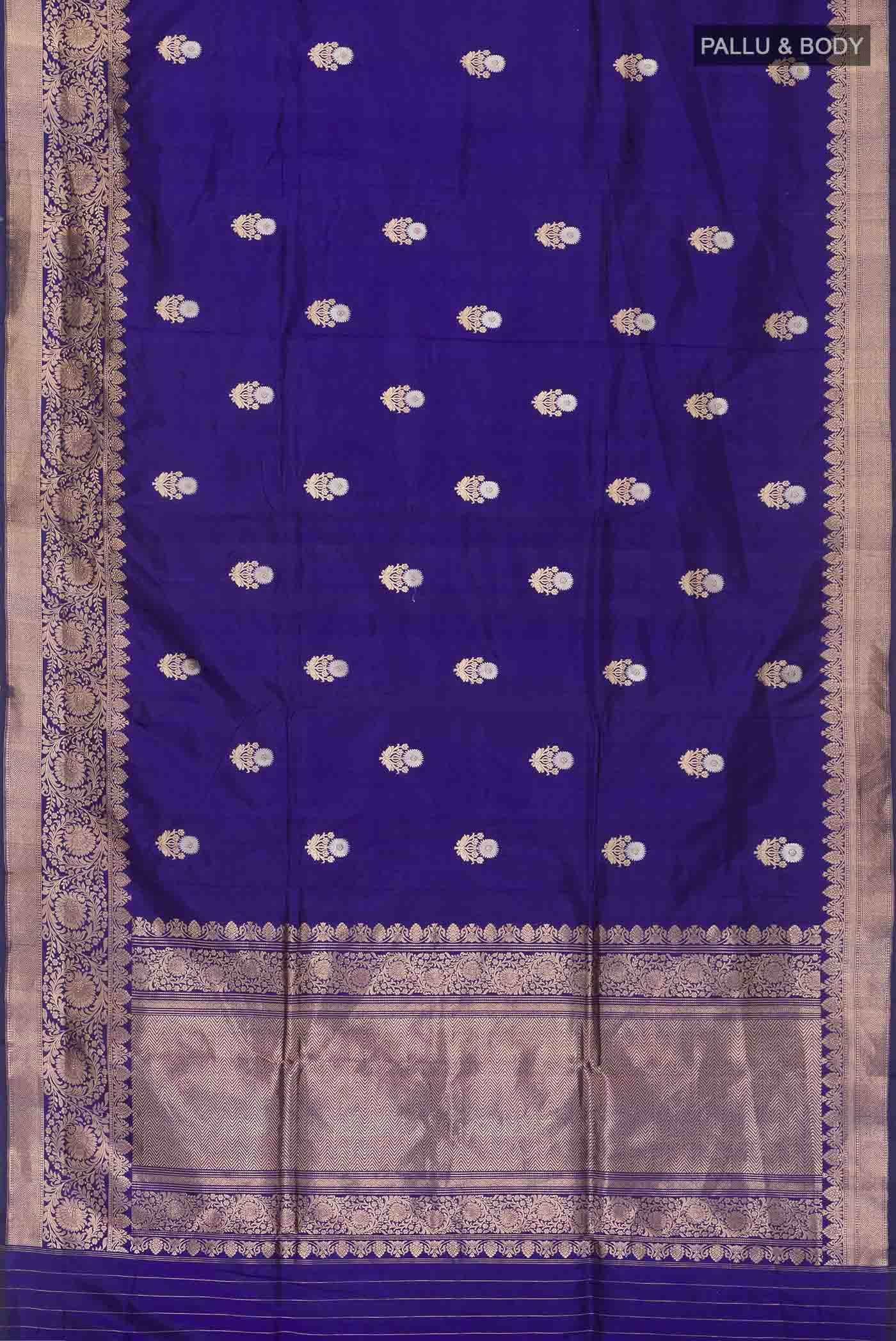 Blue Banarasi Katan Silk Saree