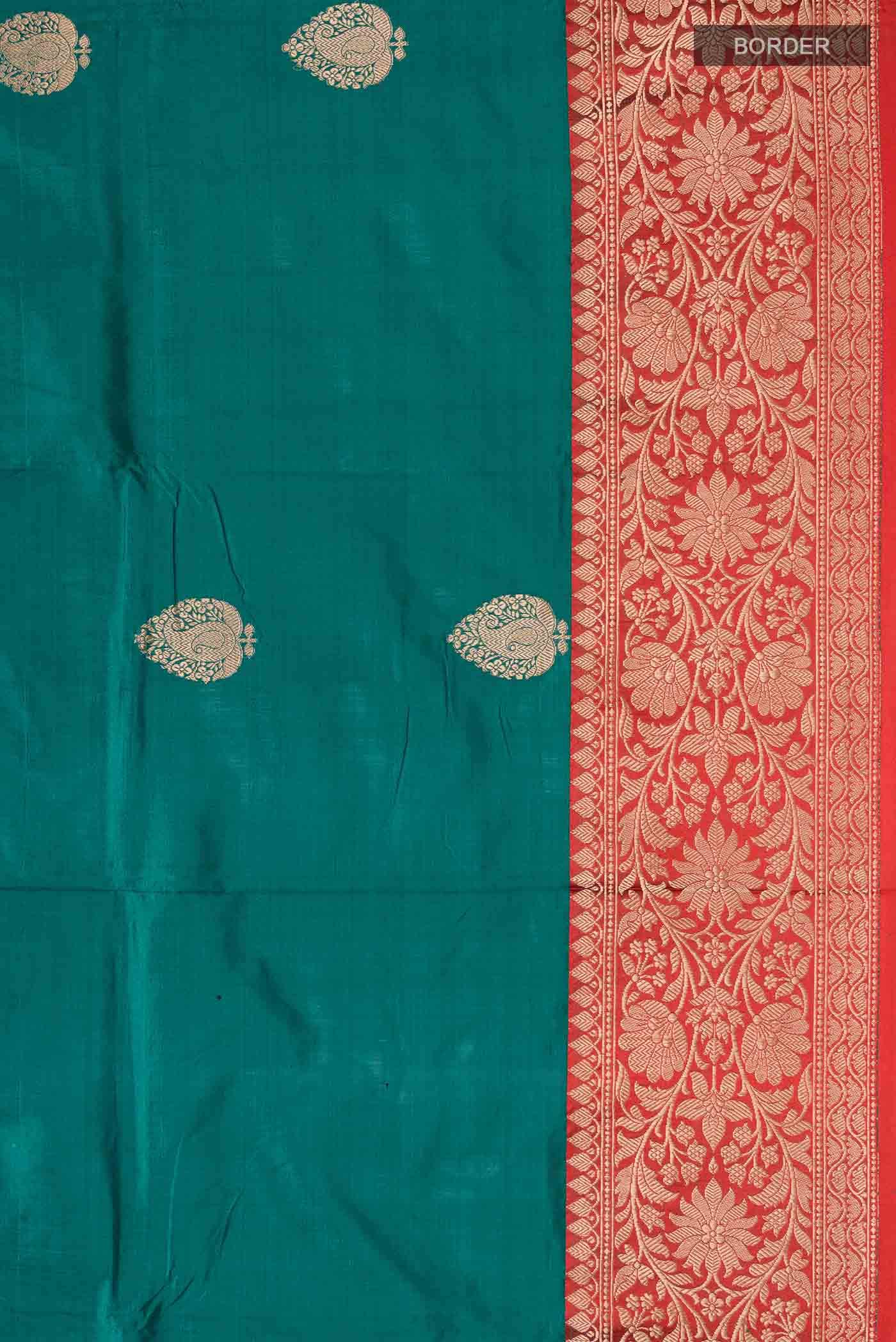 Green Banarasi Katan Silk Saree