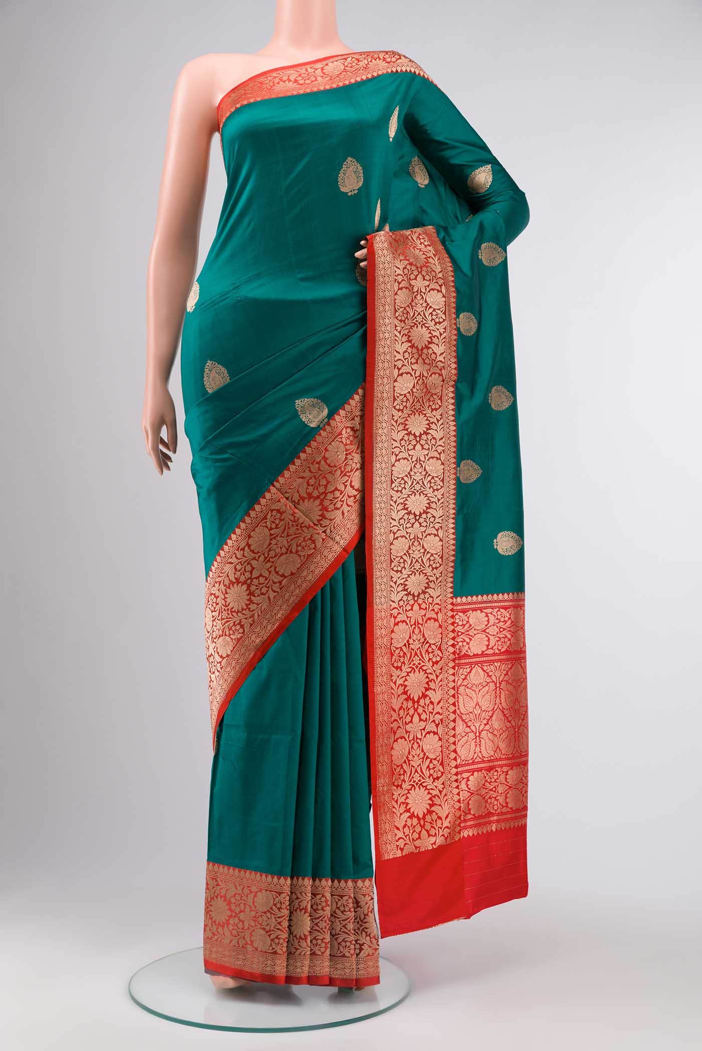 Green Banarasi Katan Silk Saree