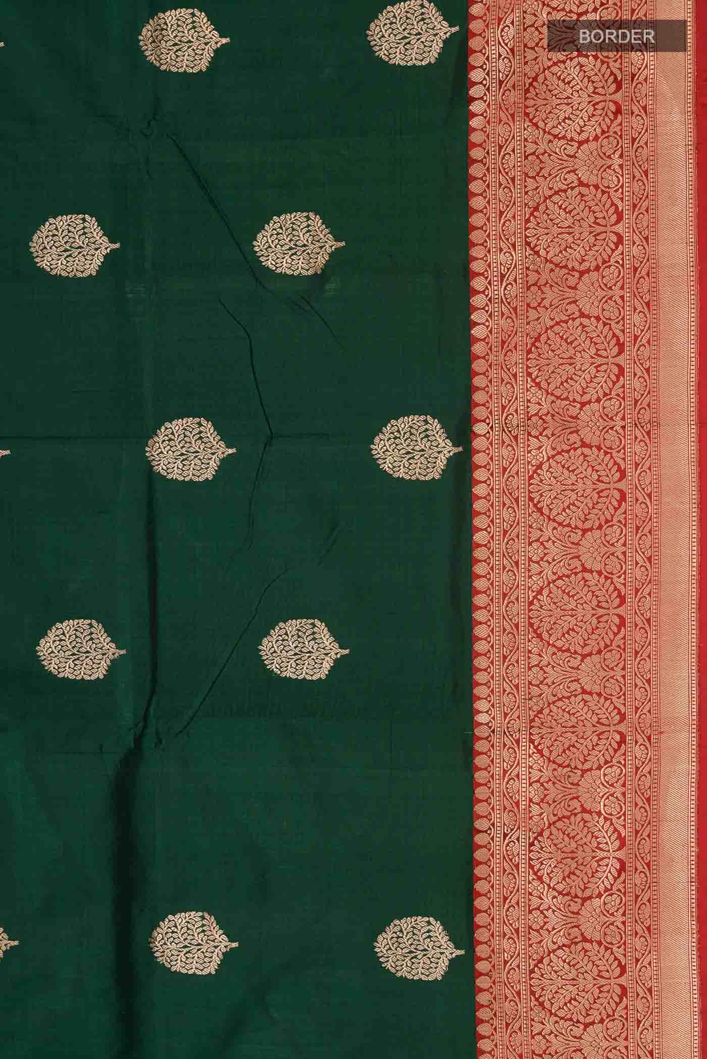 Green Banarasi Katan Silk Saree