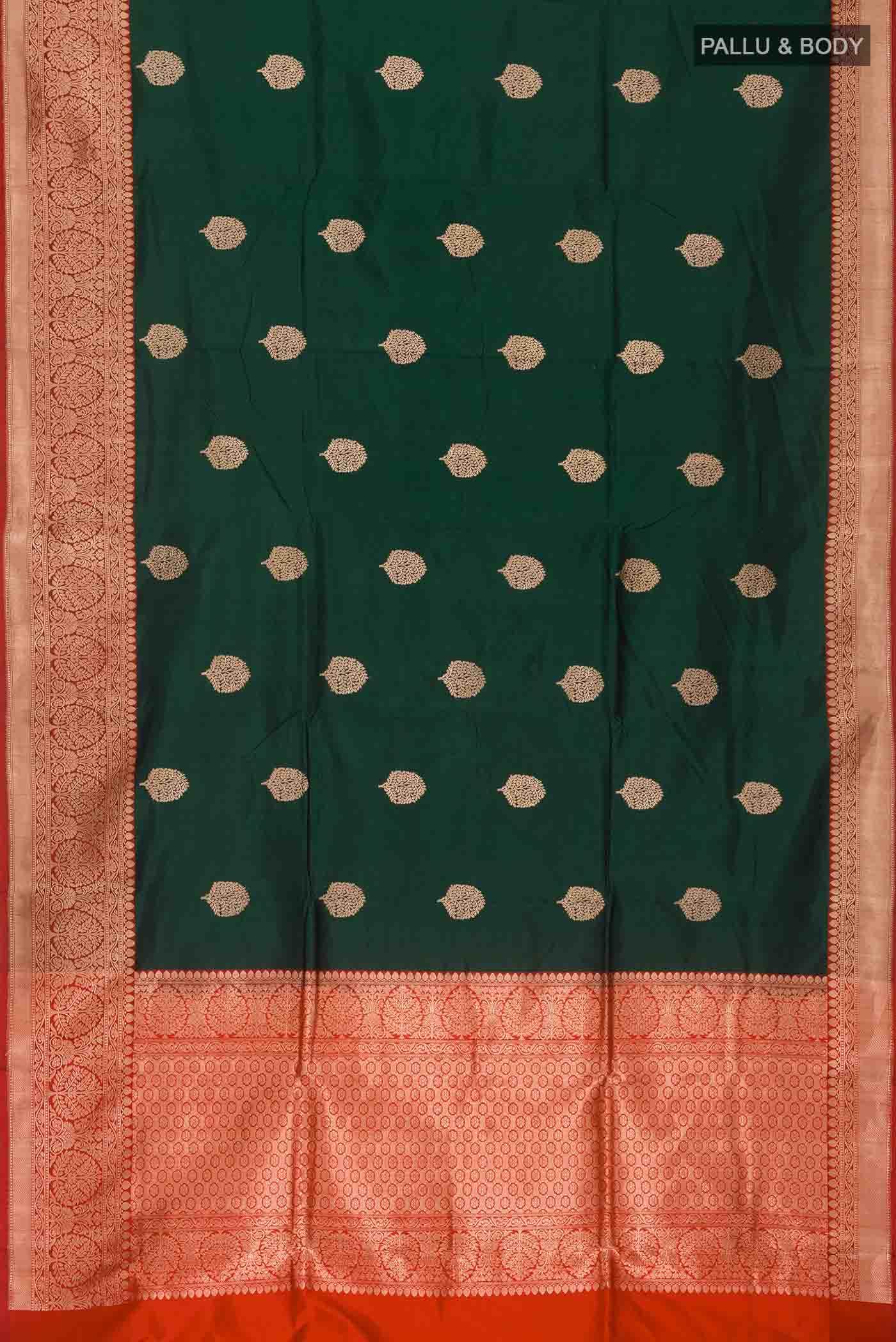 Green Banarasi Katan Silk Saree