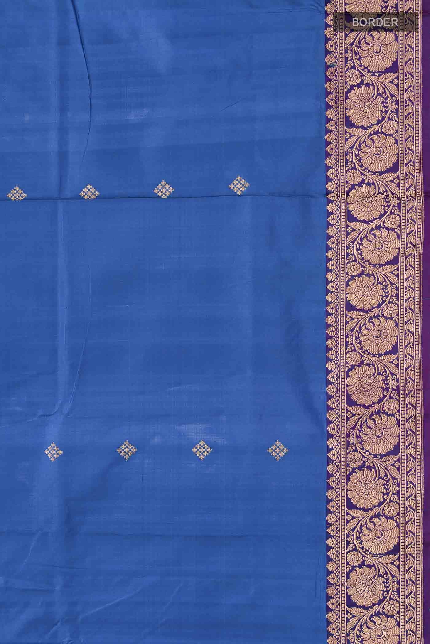 Blue Banarasi Katan Silk Saree