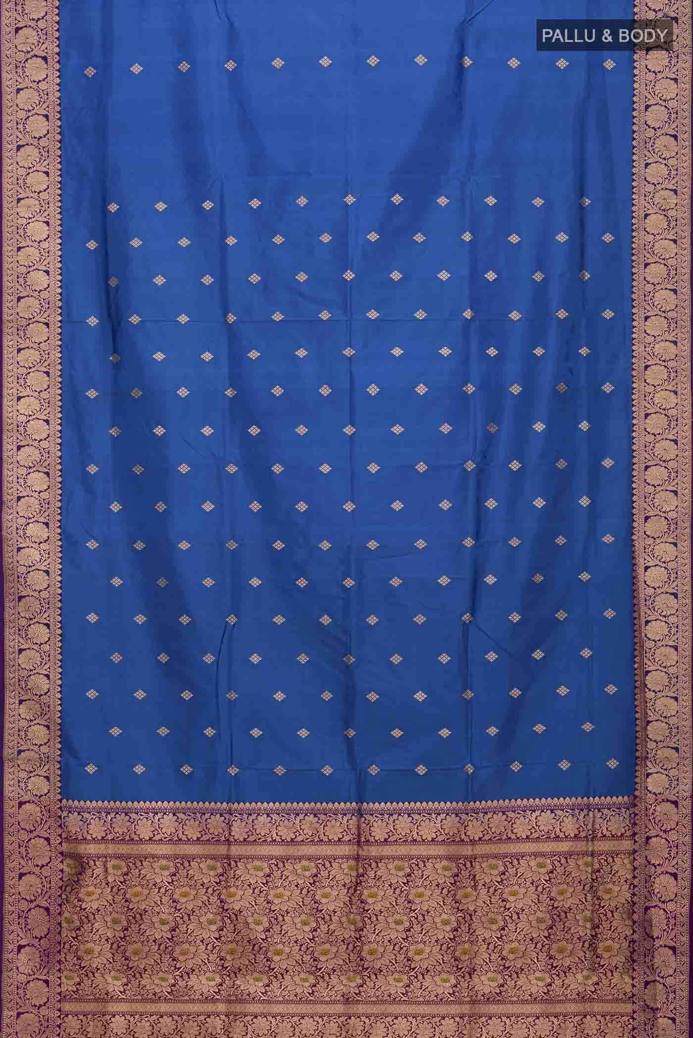 Blue Banarasi Katan Silk Saree