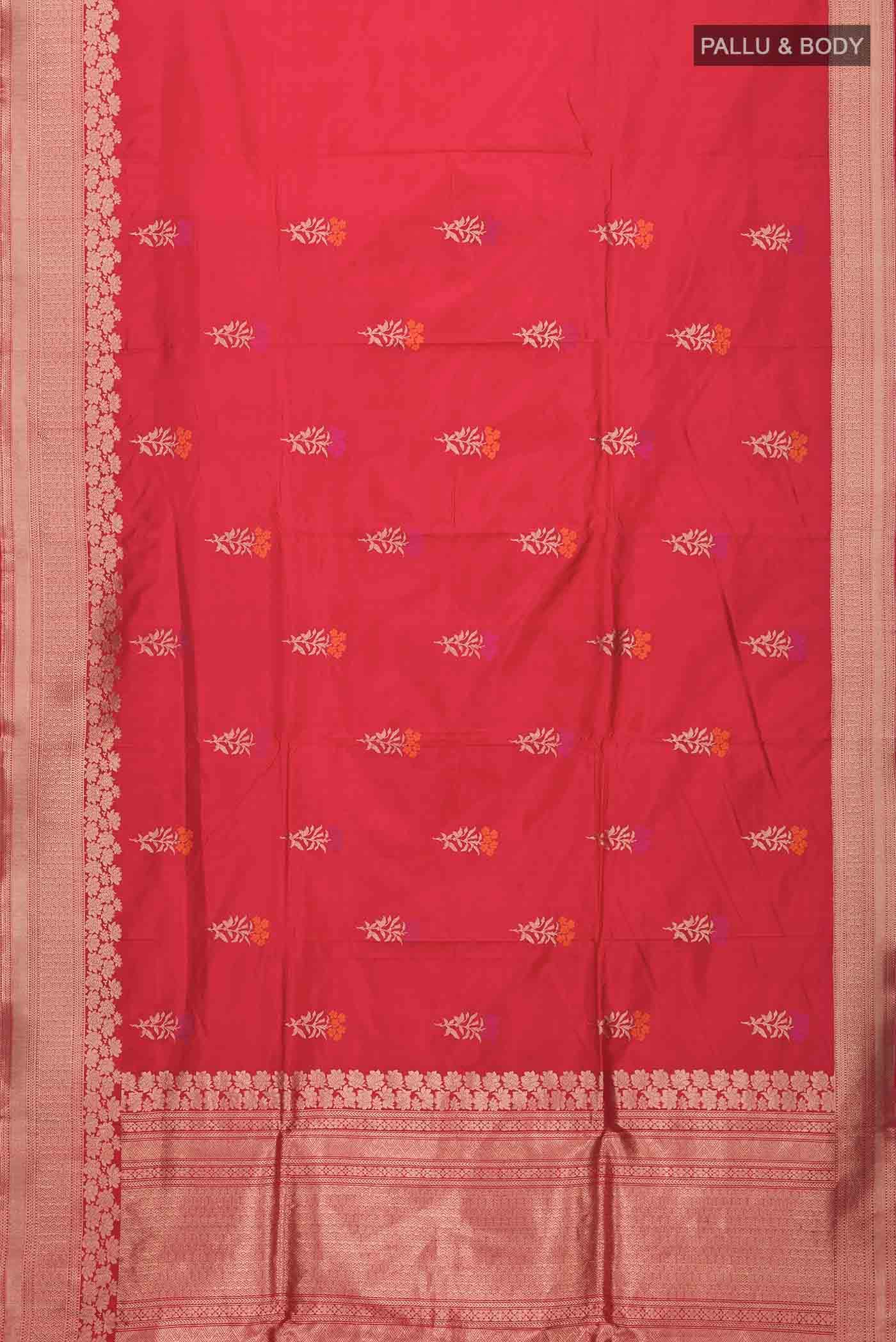 Red Banarasi Katan Silk Saree